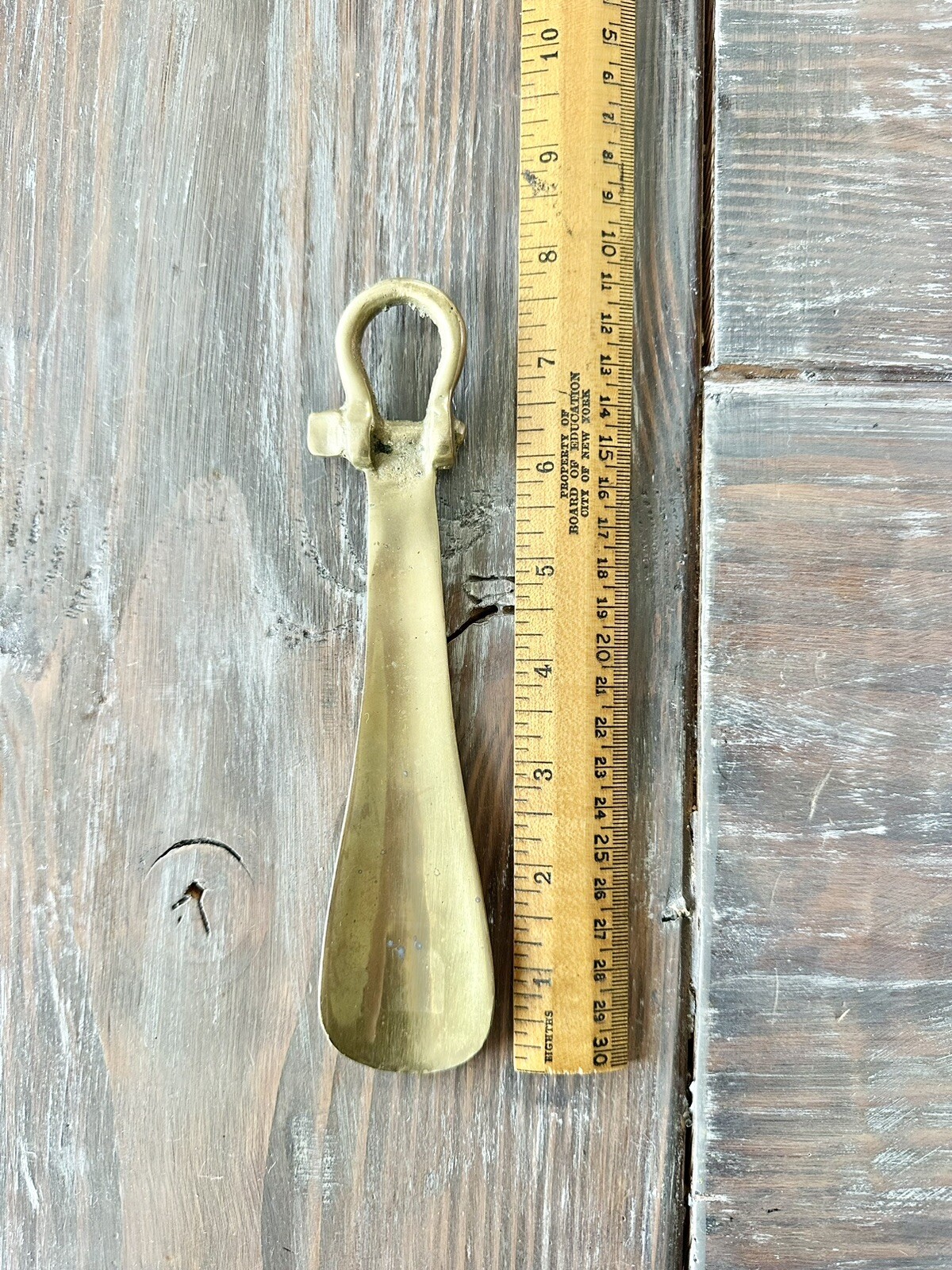 Antique Solid Brass Shoehorn 7.75”