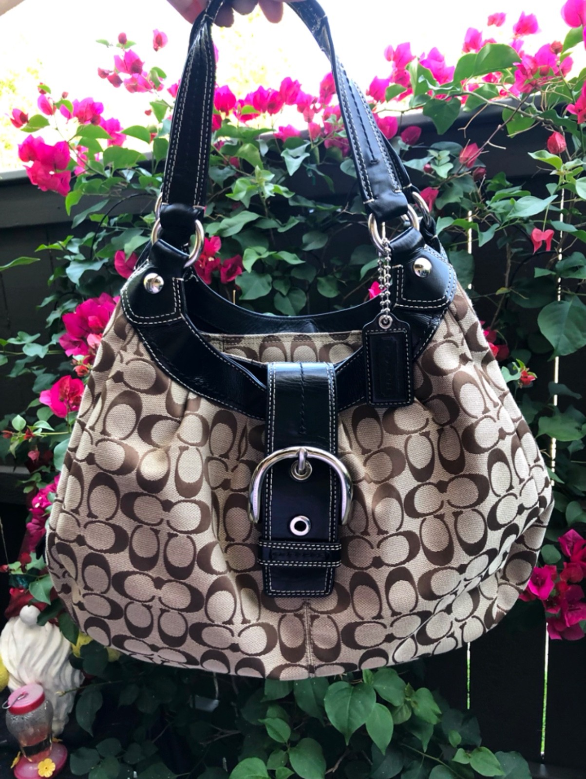 Coach Soho Lynn Large Hobo Shoulder Y2K Bag Brown Canvas F15083