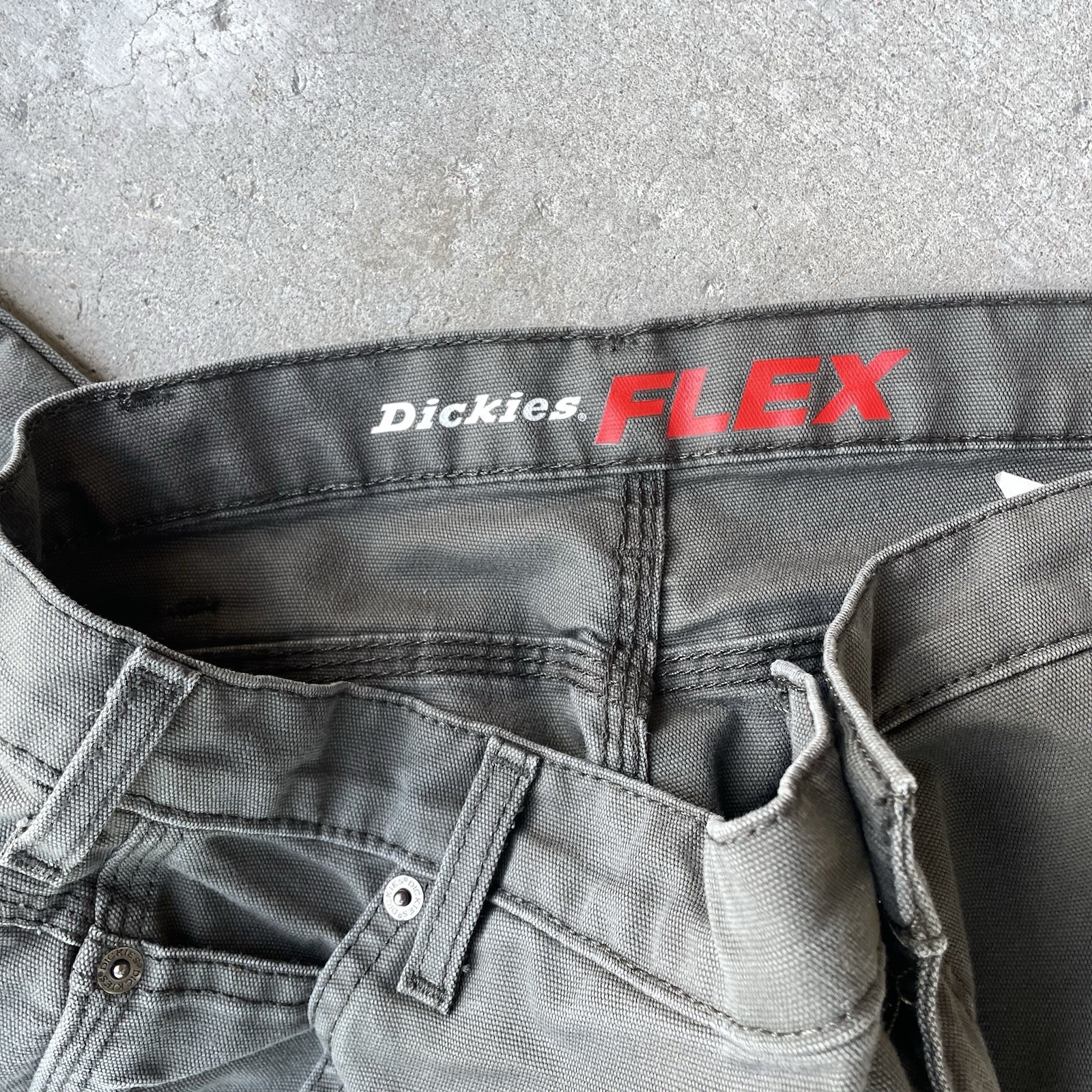 Dickies carpenter Pants 34/30 Olive Green Workwear Used Regular Fit Skateboard