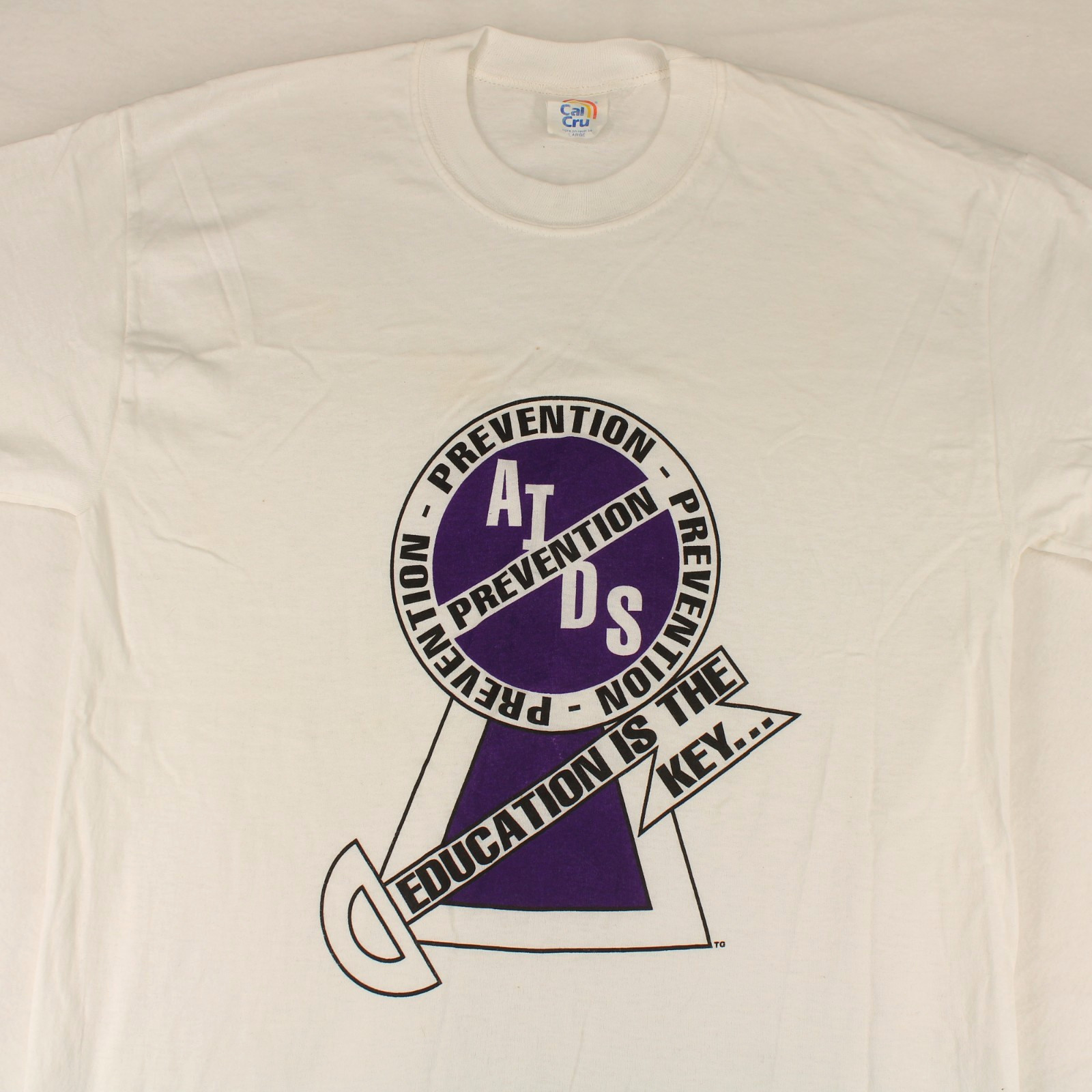 CAL CRU Vtg 90s AIDS Prevention T-SHIRT Men’s M L