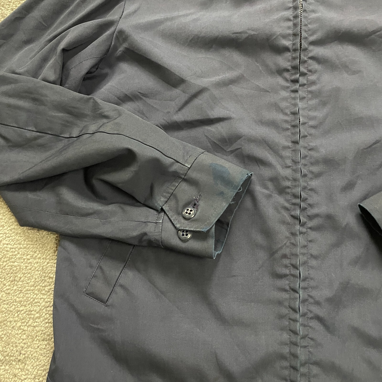 Ceiling Zero Blauer Jacket Men Medium Navy Blue Full Zip Collared Outdoor Casual