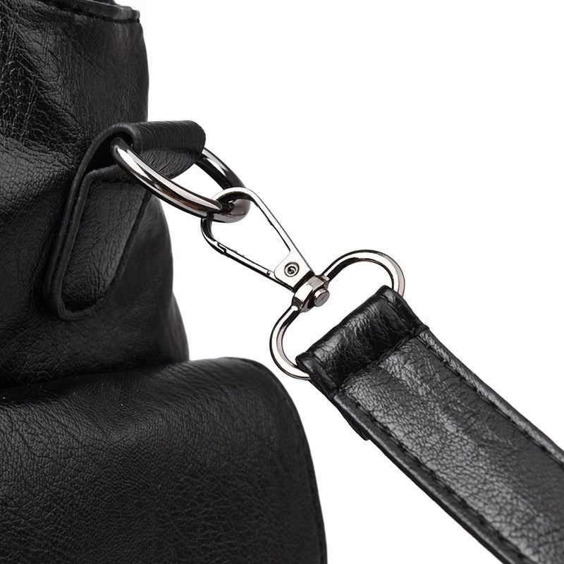 Women’s PU Leather Shoulder Bag Large Capacity Zipper Tote Handbag Casual