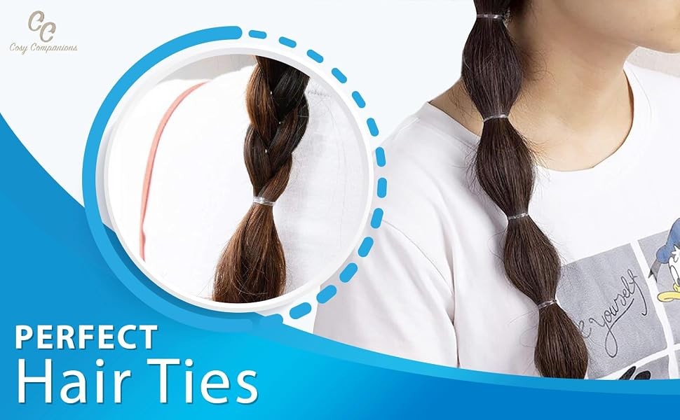 100x Clear Hair Elastics, Clear Rubber Bands For Hair Ties For Thin Hair, Mini,