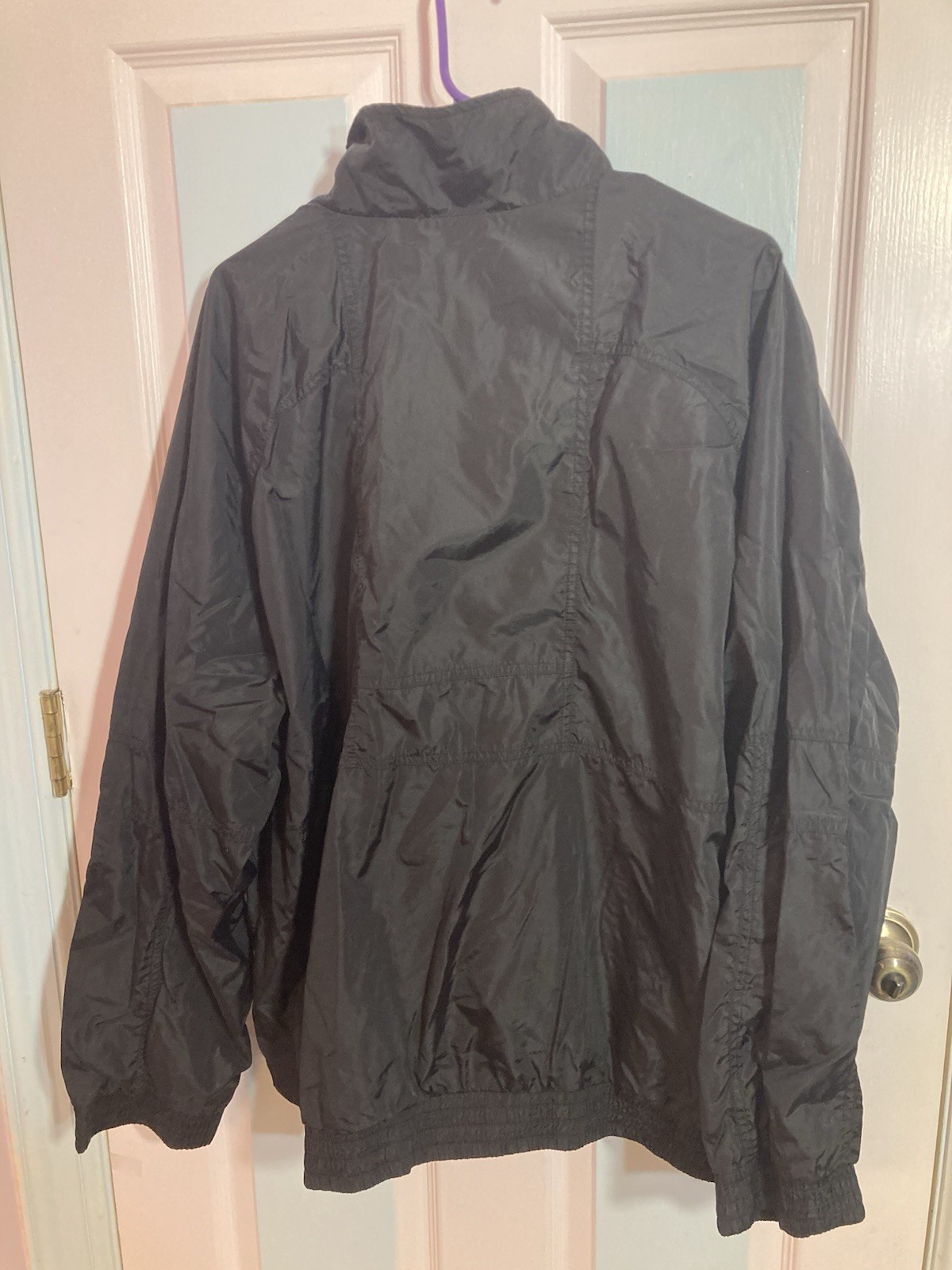 Nike Team Men’s Black Full-Zip Mesh Lined Windbreaker Jacket XL Zipper Missing