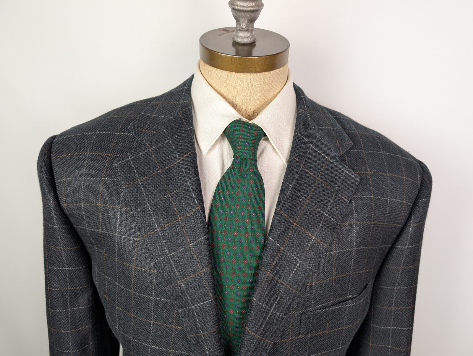 CORNELIANI Sport Coat Silk & Wool Check Dual Vent Sz 58R IT 48R US Made in Italy