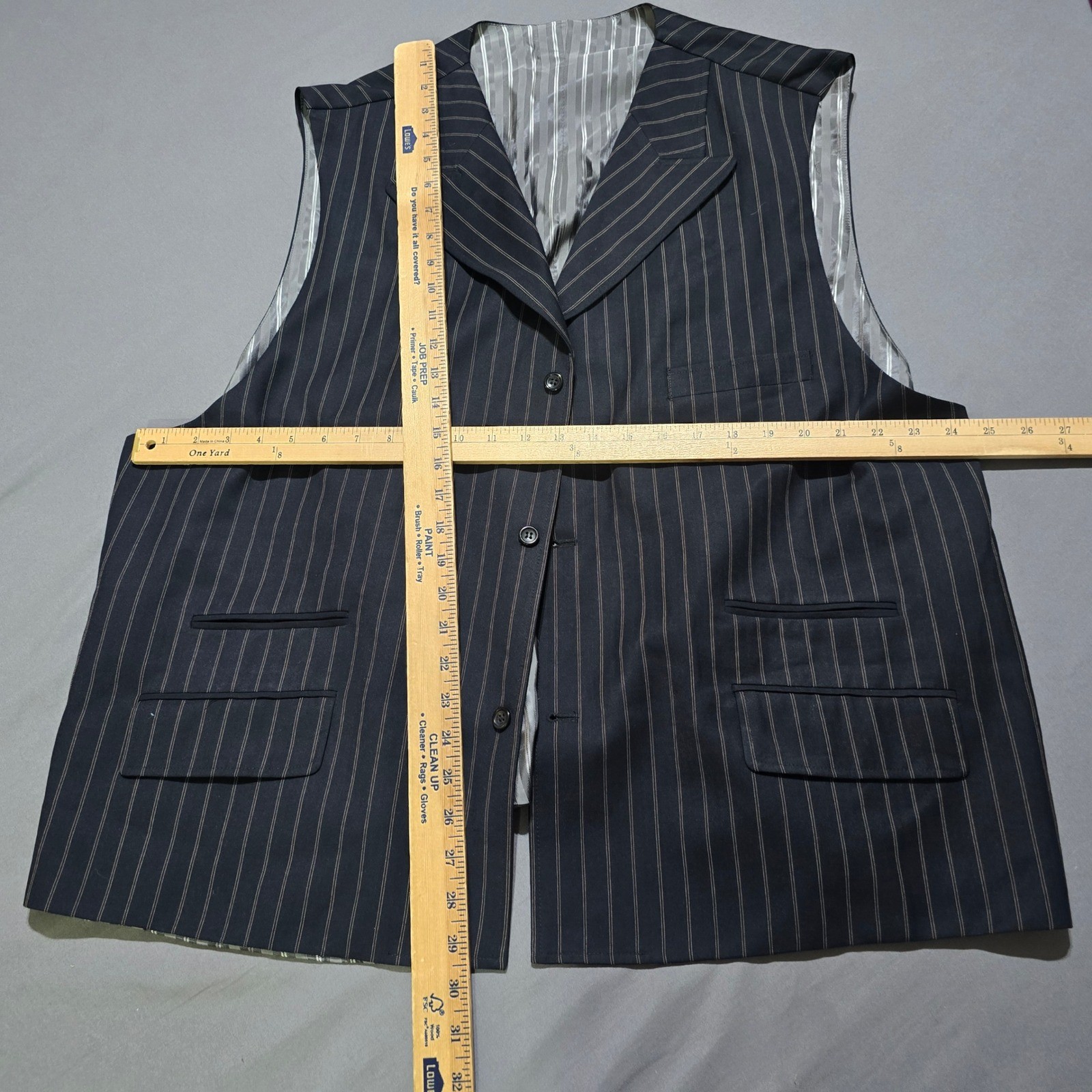 Caravelli Fusion 3 Piece Suit Mens jacket 56L 52×28 pants Vest pinstripe