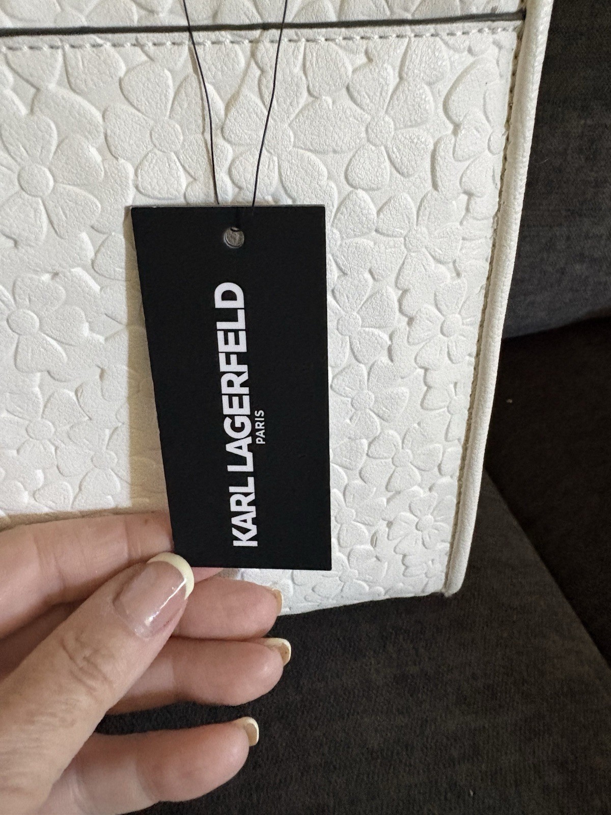 Medium Karl Lagerfeld Bag with Silver and White Appliqué Accents