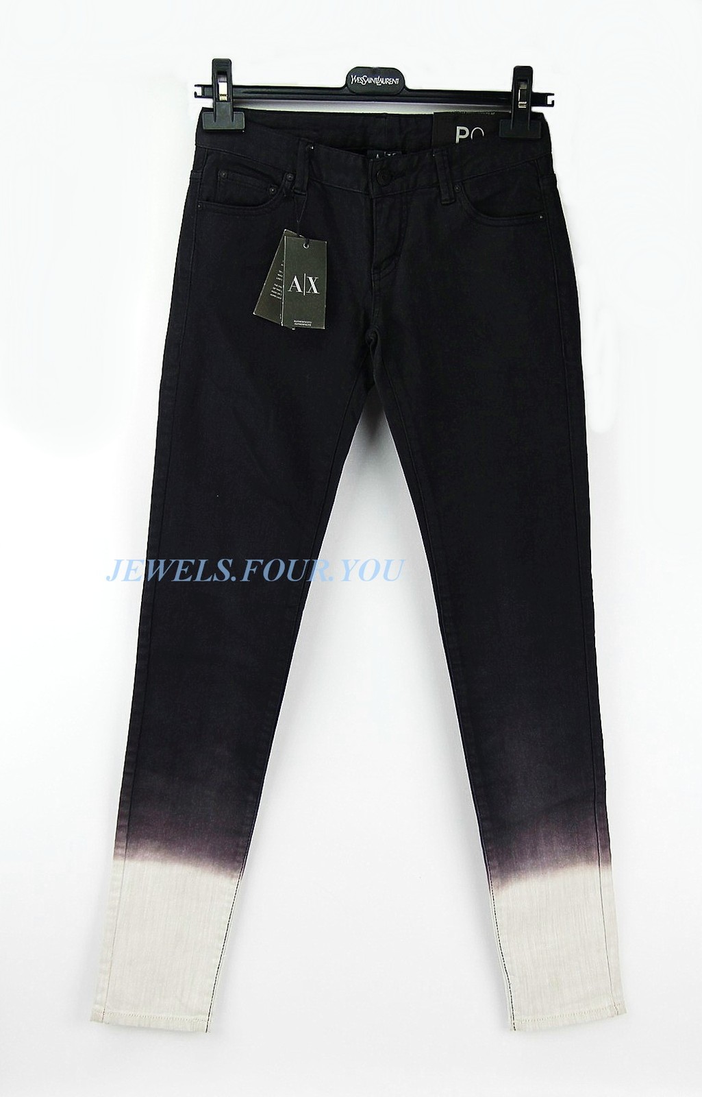 A/X ARMANI EXCHANGE 98% COTTON FADING BLACK WOMENS GIRLS JEANS SIZE 00 BRAND NEW