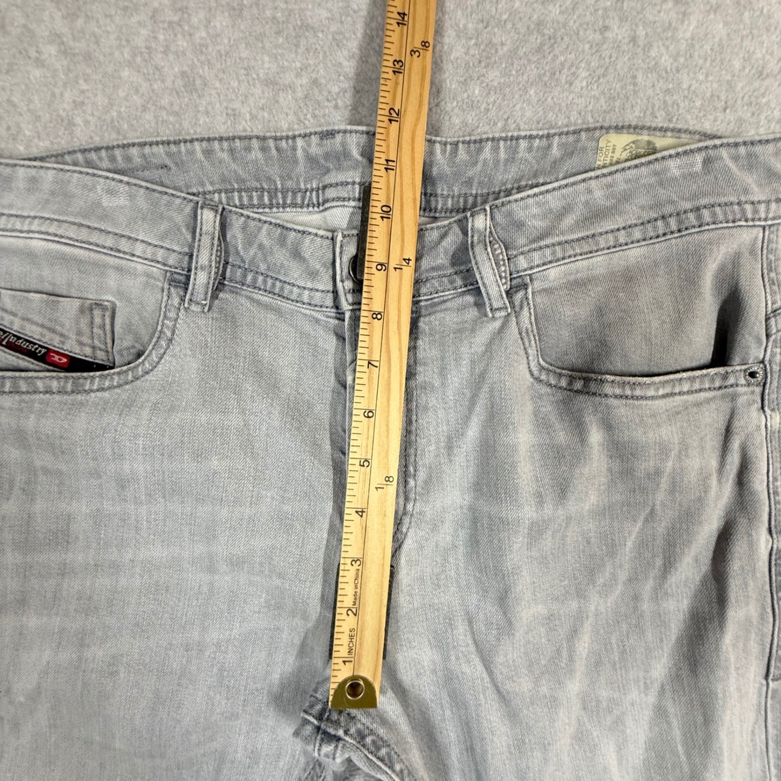 Diesel Thommer-SP Slim Skinny Light Gray Mens Jeans 34×29 Stretch Denim