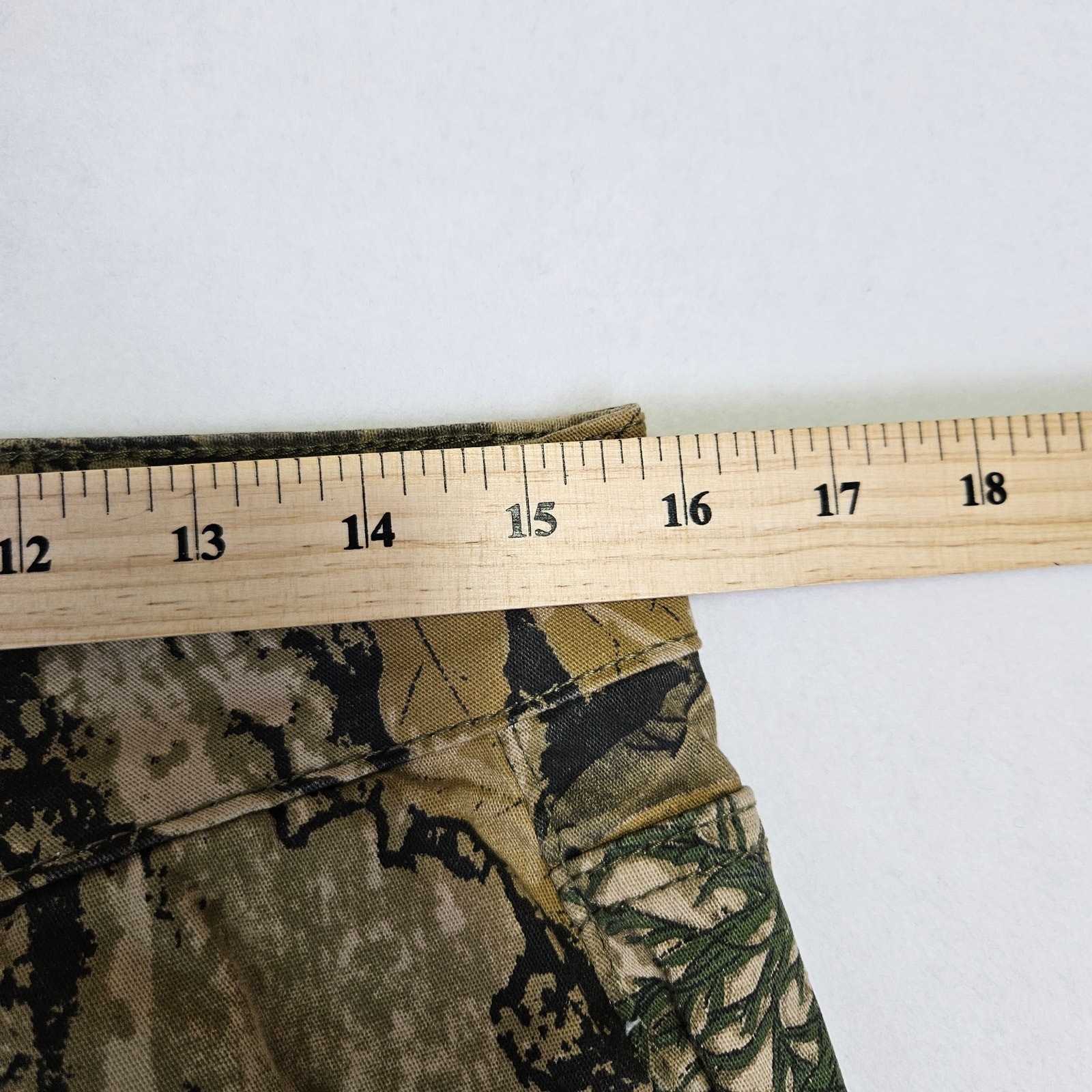 Blue Savvy Camo Pants Womens 14 Jeans Hiking Outdoor Straight Leg Stretch Brown