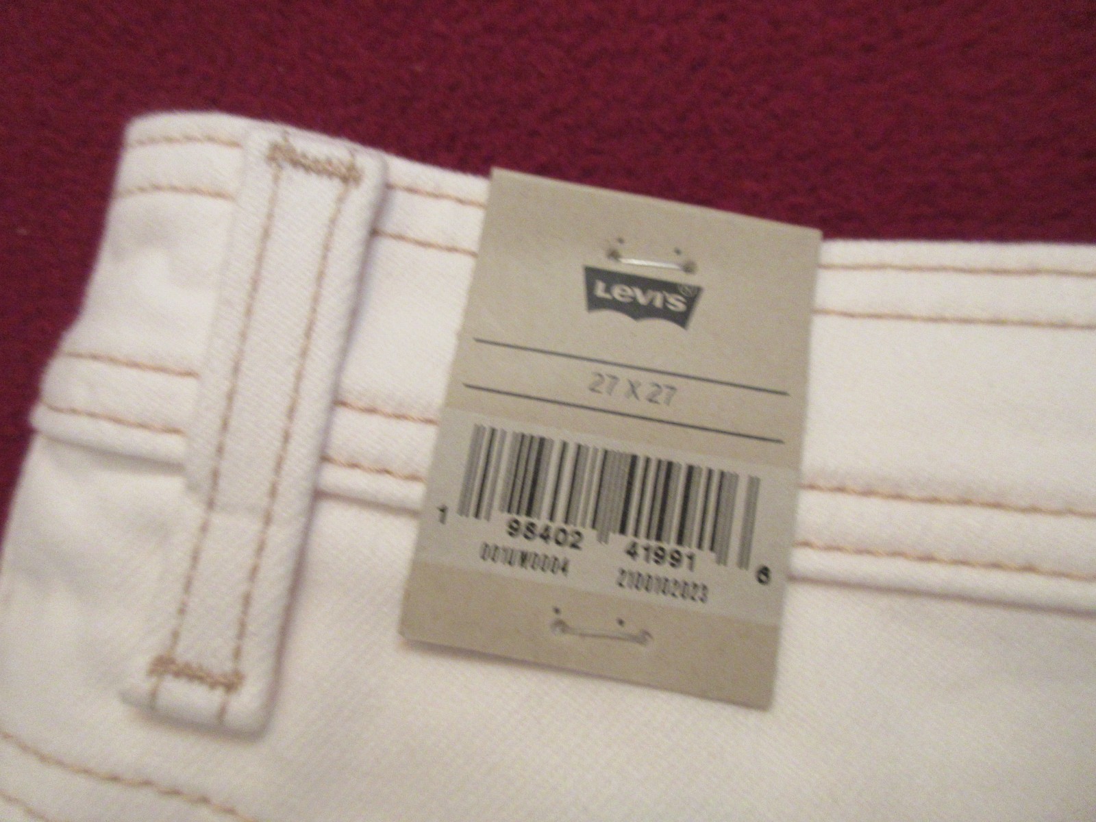 Levis Jeans Women White Denim Ribcage Straight Ankle 27”x27” New w/TGS