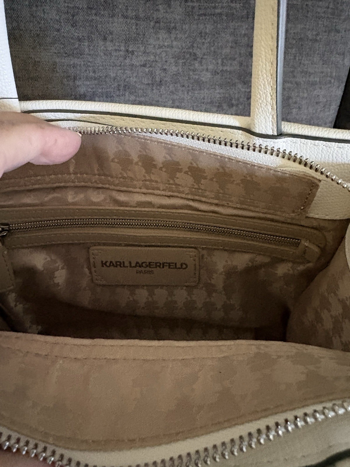 Medium Karl Lagerfeld Bag with Silver and White Appliqué Accents