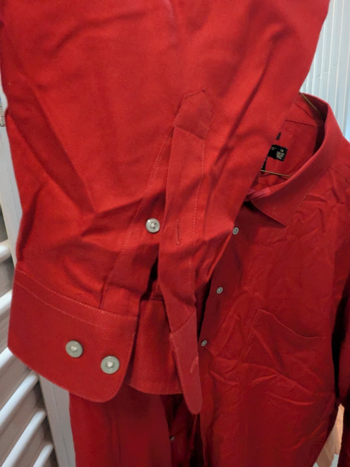 Pronto Uomo Non-Iron Classic Fit Red Dress Shirt 19 36/37