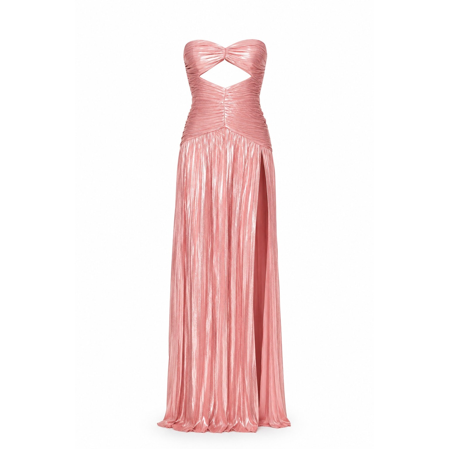 Retrofete Women’s Baby Pink Rose Mallory Metallic Pleated Gown Dress Size XS NEW