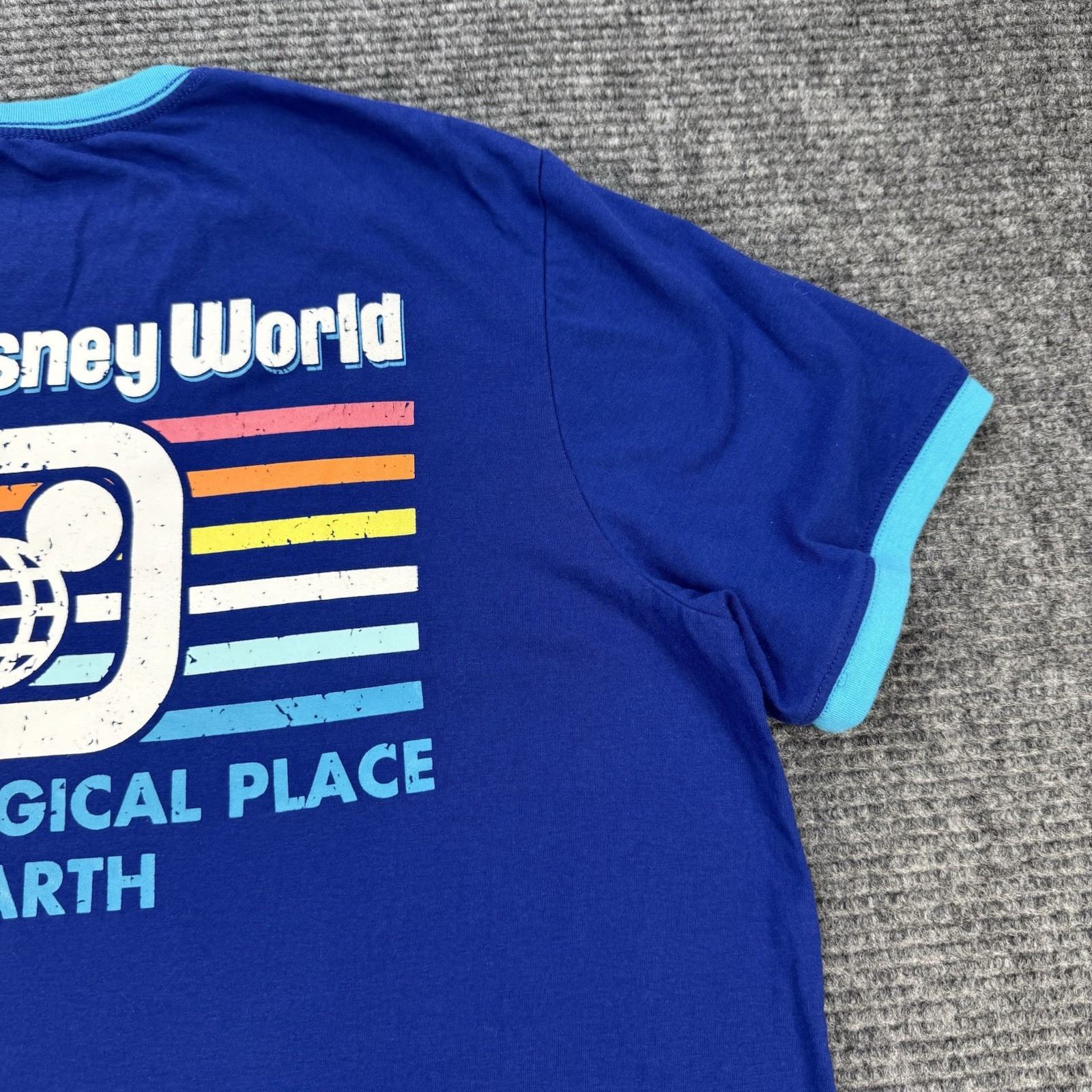 Walt Disney World Most Magical Place On Earth XL Adult Rainbow Shirt Mickey Blue