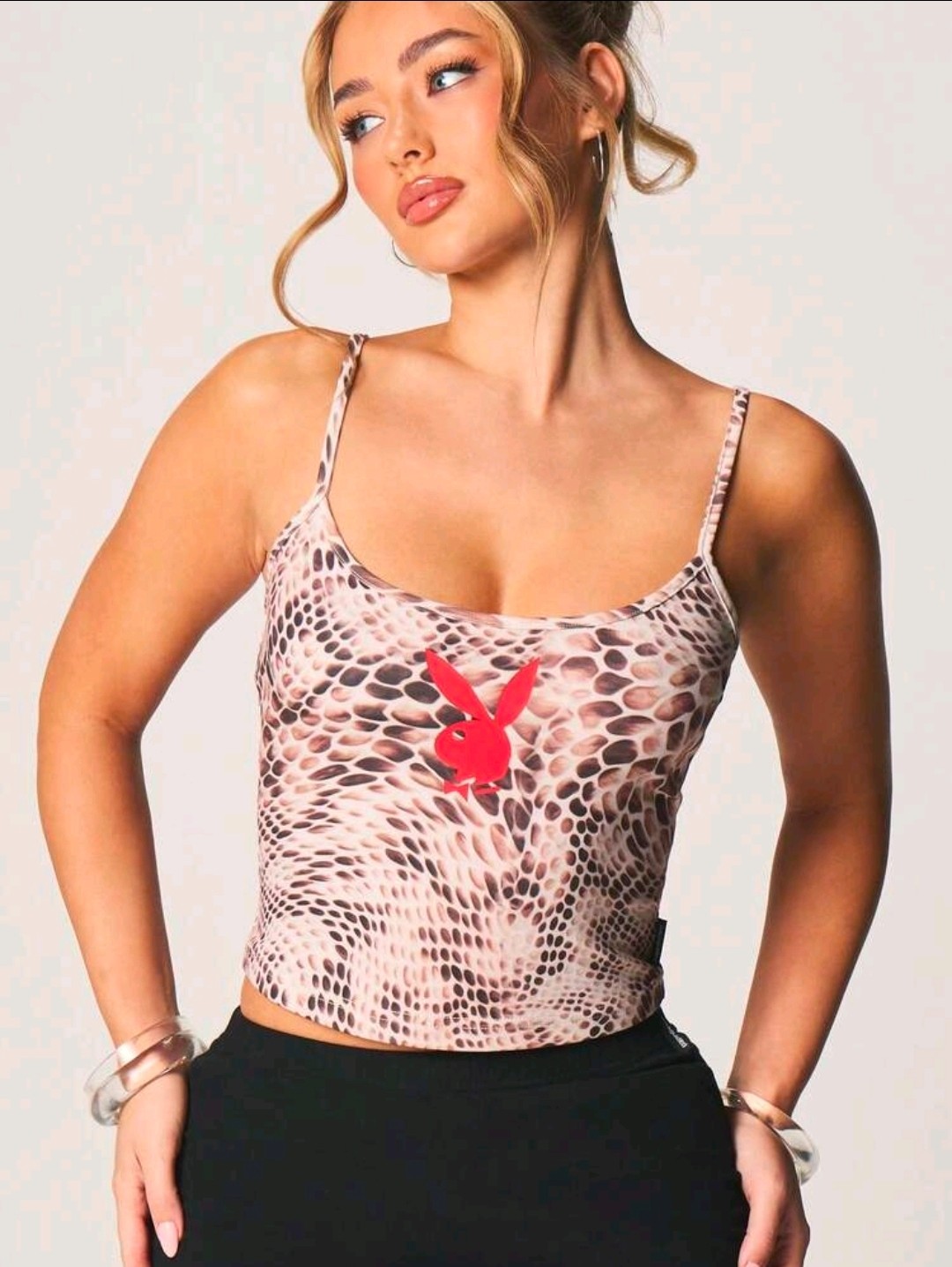 Women’s Playboy Snakeskin Cami Top w/ Bunny Logo