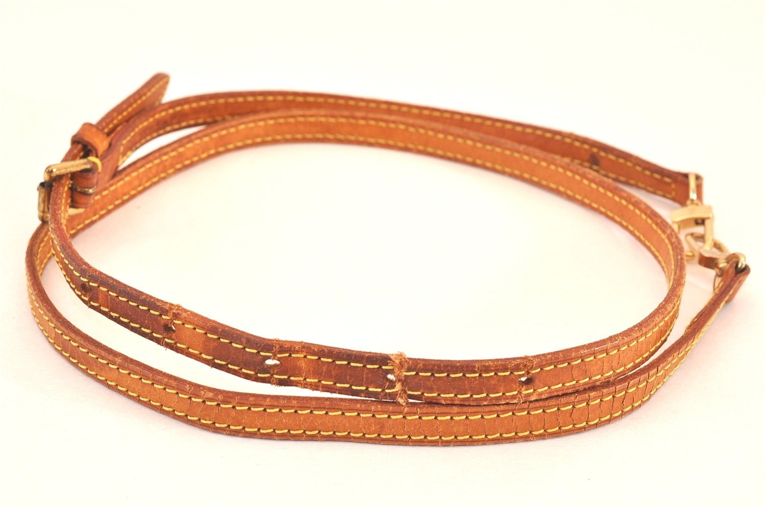 Authentic Louis Vuitton Leather Shoulder Strap Beige LV AB513