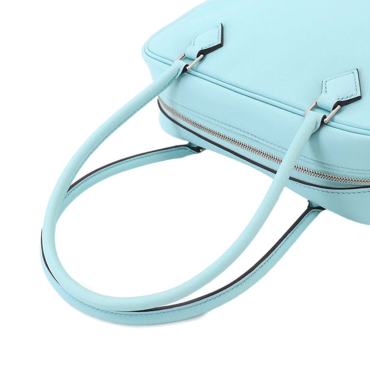 HERMES Mini Plume 20 Hand Bag Veau Swift Bleu Zephyr Purse 90329291