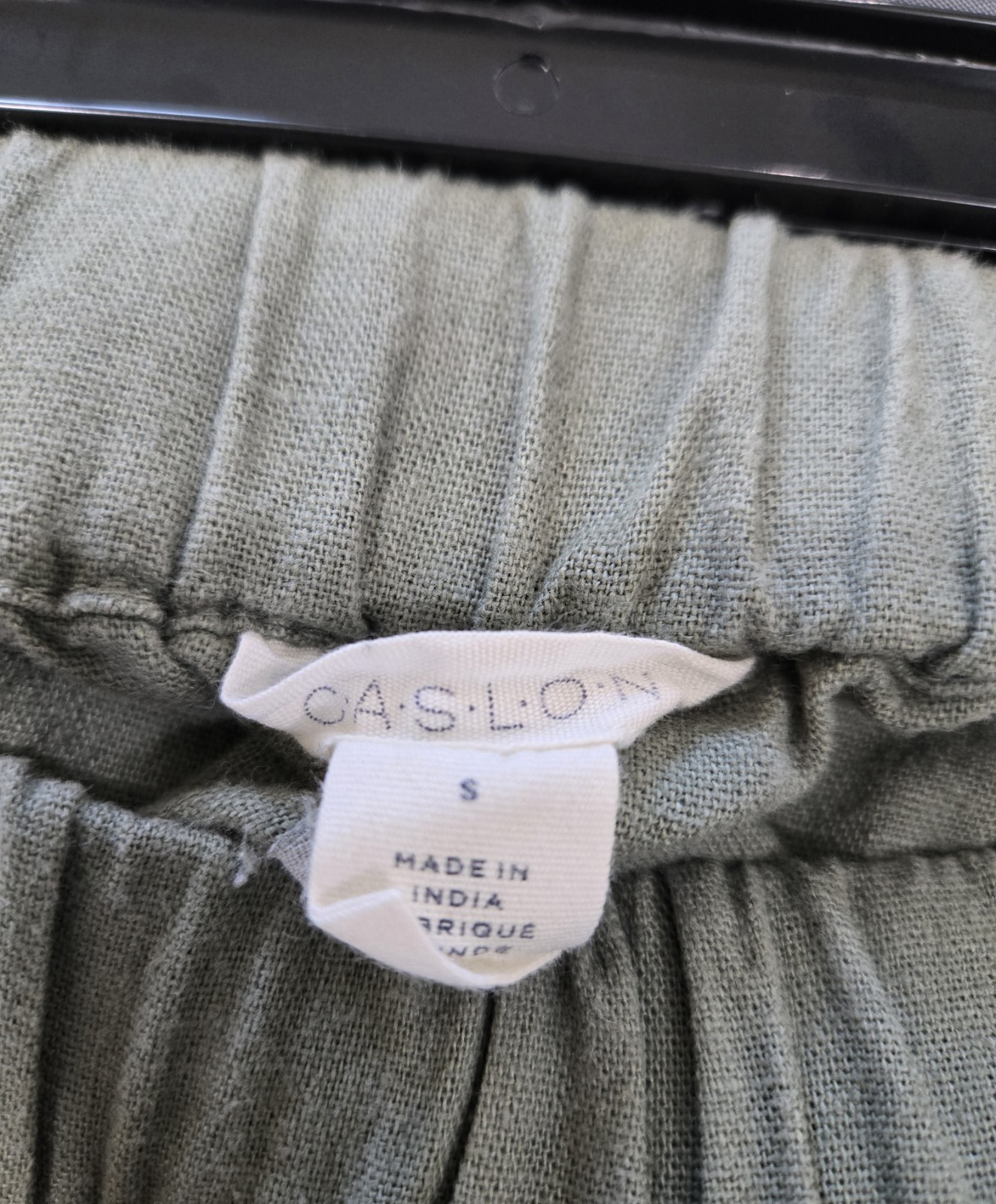 Caslon Women’s Green Solid Wide-Leg Pull-On Pants, Elastic Waist, Pockets