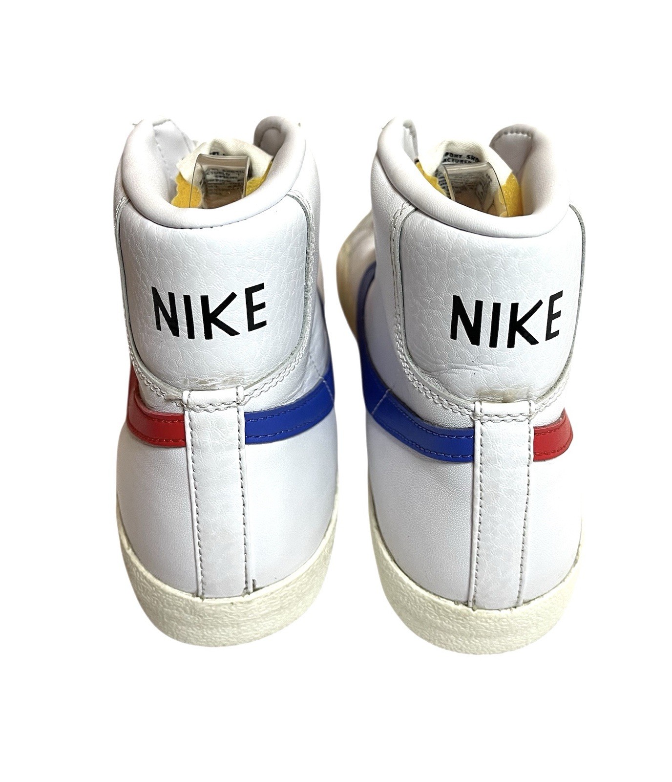 NIKE BLAZER MID ‘77 Mens 8.5 Vintage Style White Red Blue Hi-Top Retro Sneakers