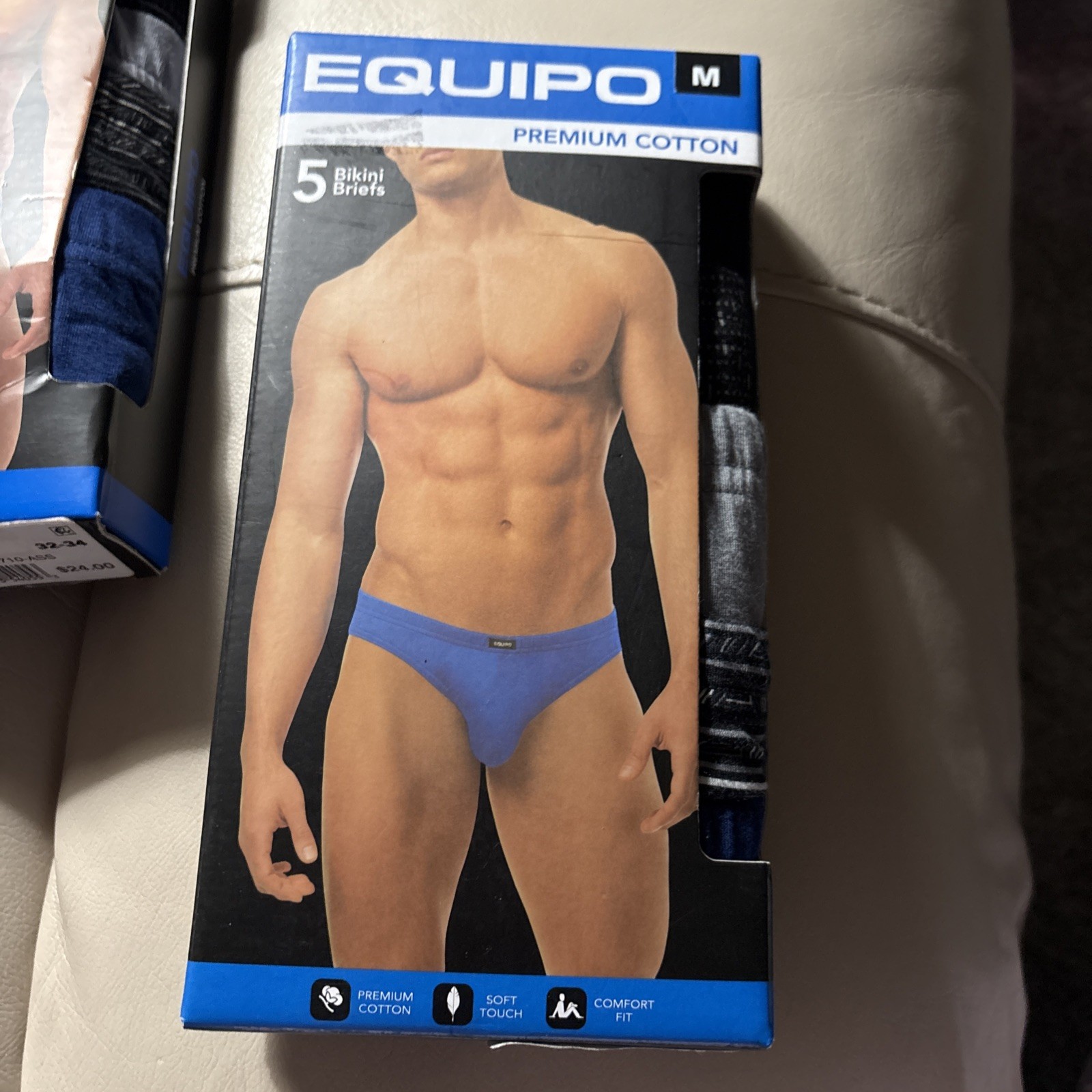 Mens equipo 5-pack Black Medium Bikini Briefs Premium Cotton Underwear