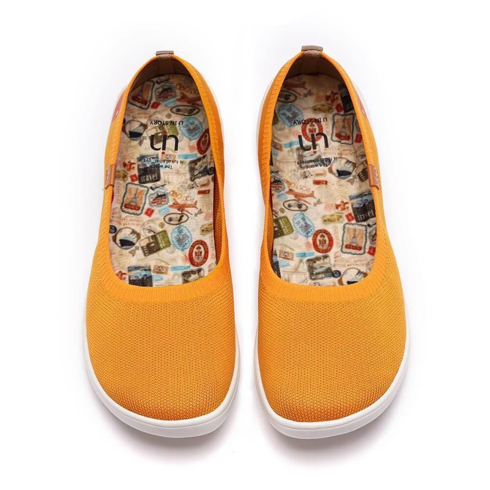 Women Size 5-12 UIN Slip On Shoes Canvas Comfortable ” Valencia knitted orange”