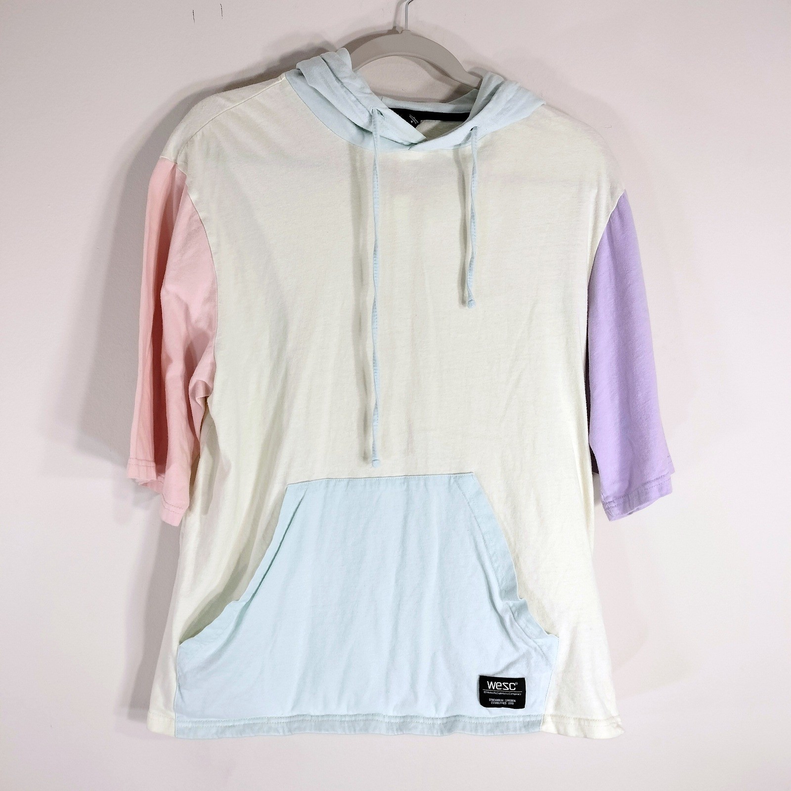 WESC Multicolor Hoodie; Damian Colorblock Short Sleeve T-Shirt Hoodie