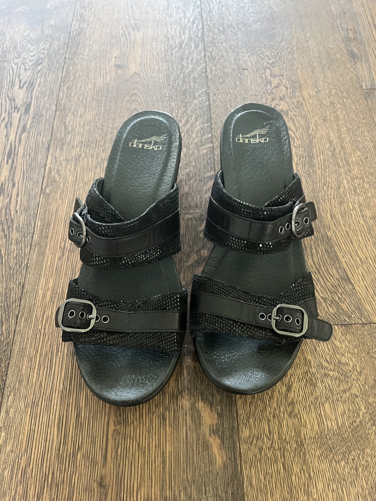 Dansko Jessie Black Leather Slide Sandals Women’s Size 41 US 10..5/11