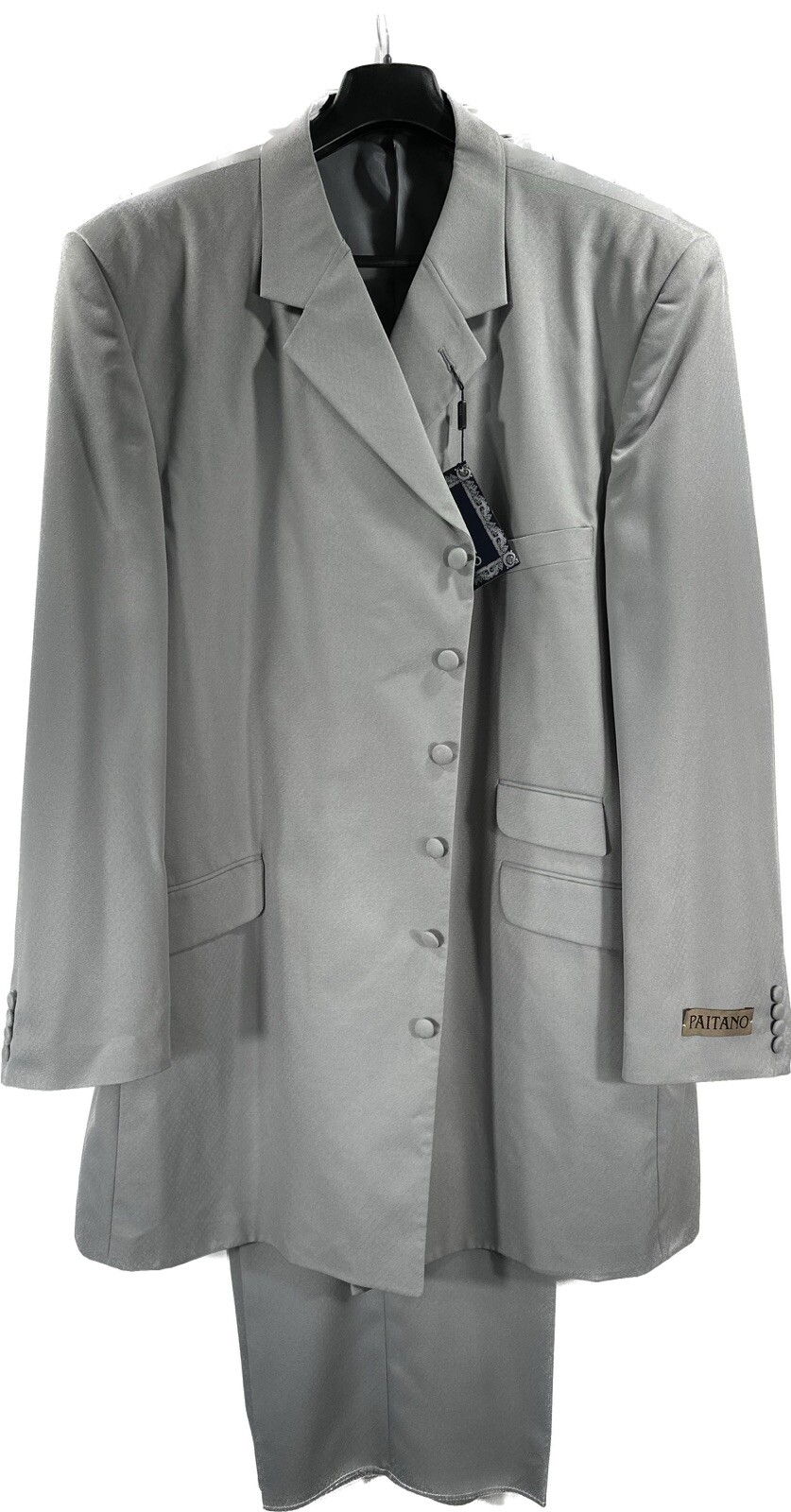 Paitano Men’s Gray Suit Single Breasted Pleated Front Pants Sizes 56L – 70L