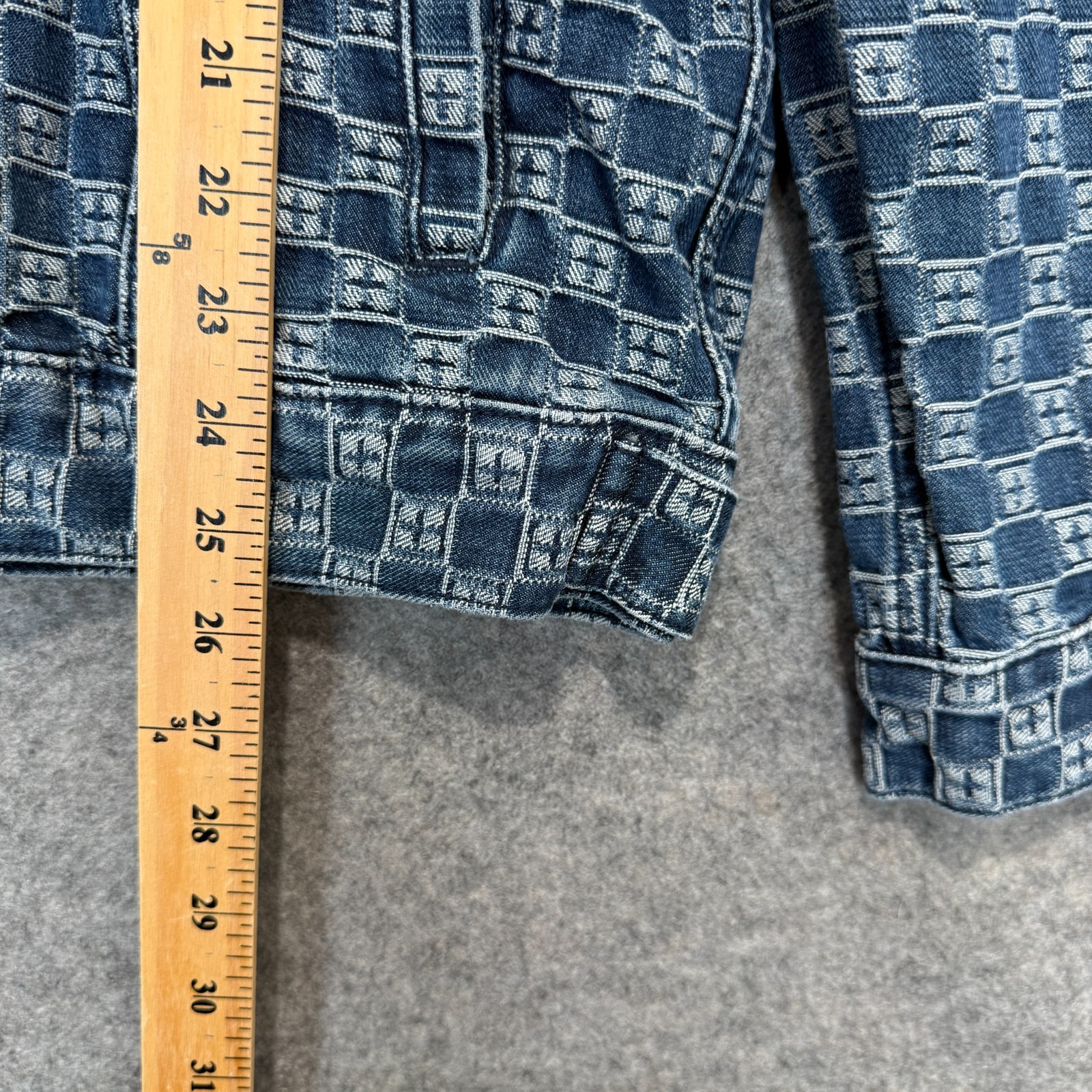 Ksubi Oh G Klassik Denim Trucker Jacket Mens Large AOP Monogram Logo Japanese
