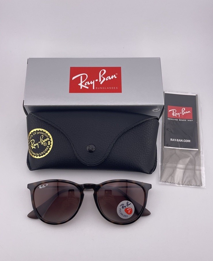Ray-Ban Erika Polarized Sunglasses RB4171 710/T5 54-18 Brown/Light Havana