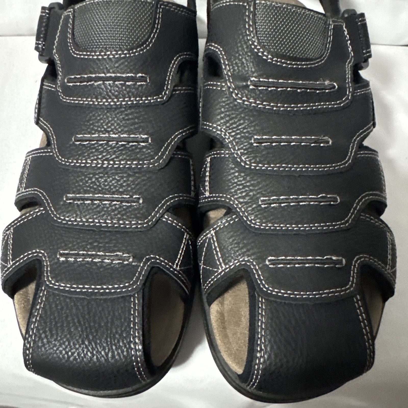 Men’s Dockers SeaRose Black Memory Foam Fusion Footbed Fisherman Sandals Sz 11