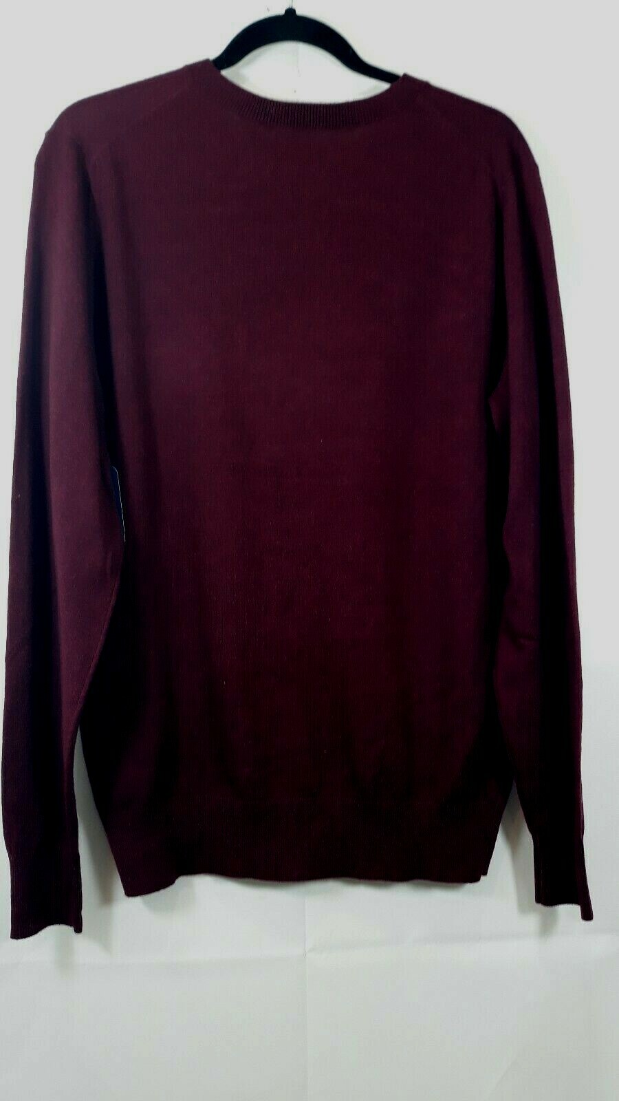 George Men’s Burgundy V- Neck Long Sleeve Pullover Sweater Top Sizes Varies