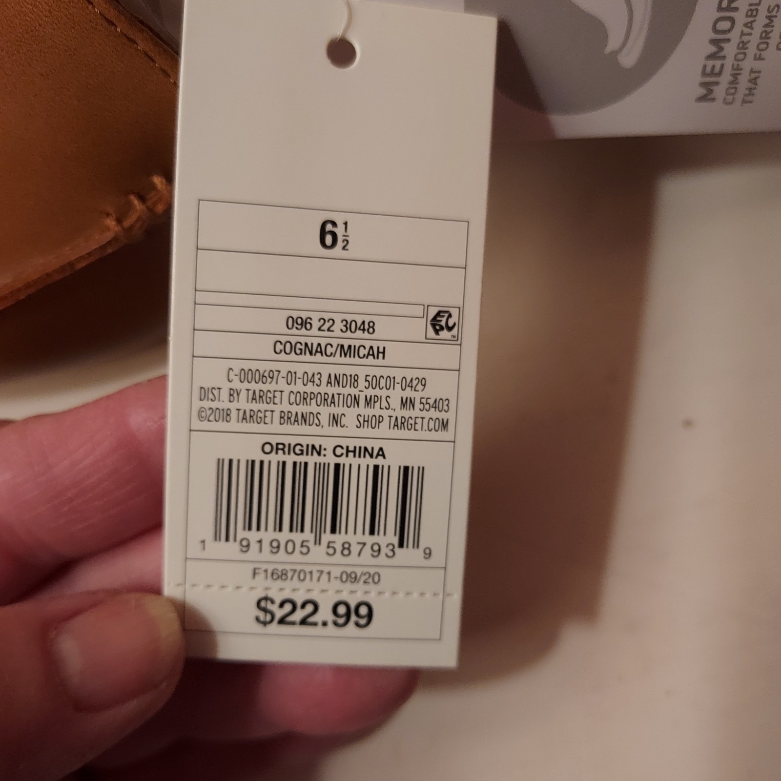 A New Day NWT “Micah” Cognac Brown Memory Foam Loafer Flats Wmn’s Sz 6 1/2