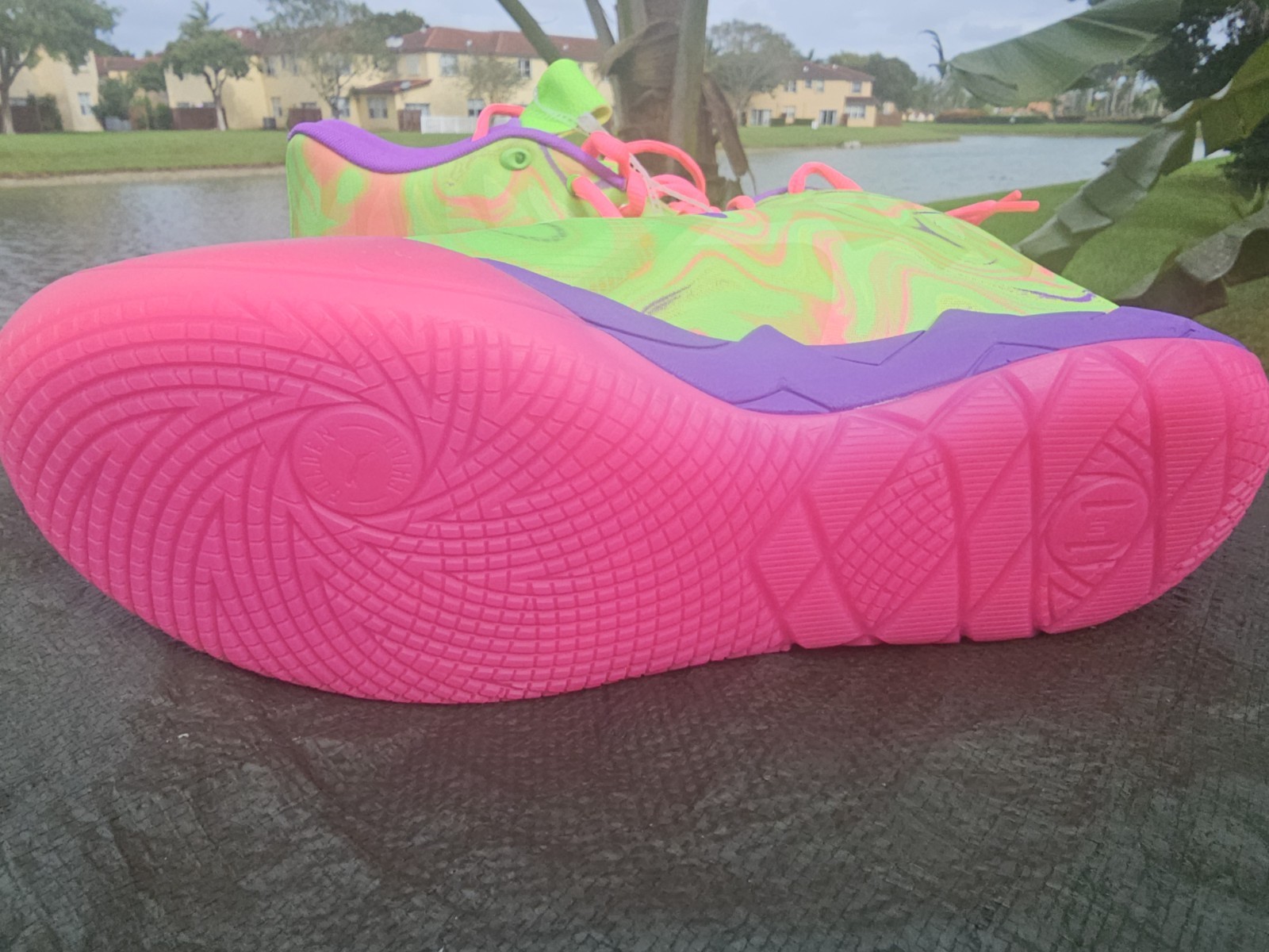 Size 13 Puma MB.01 Men Basketball Shoe Green/Pink/Purple LaMelo Ball 310437 01