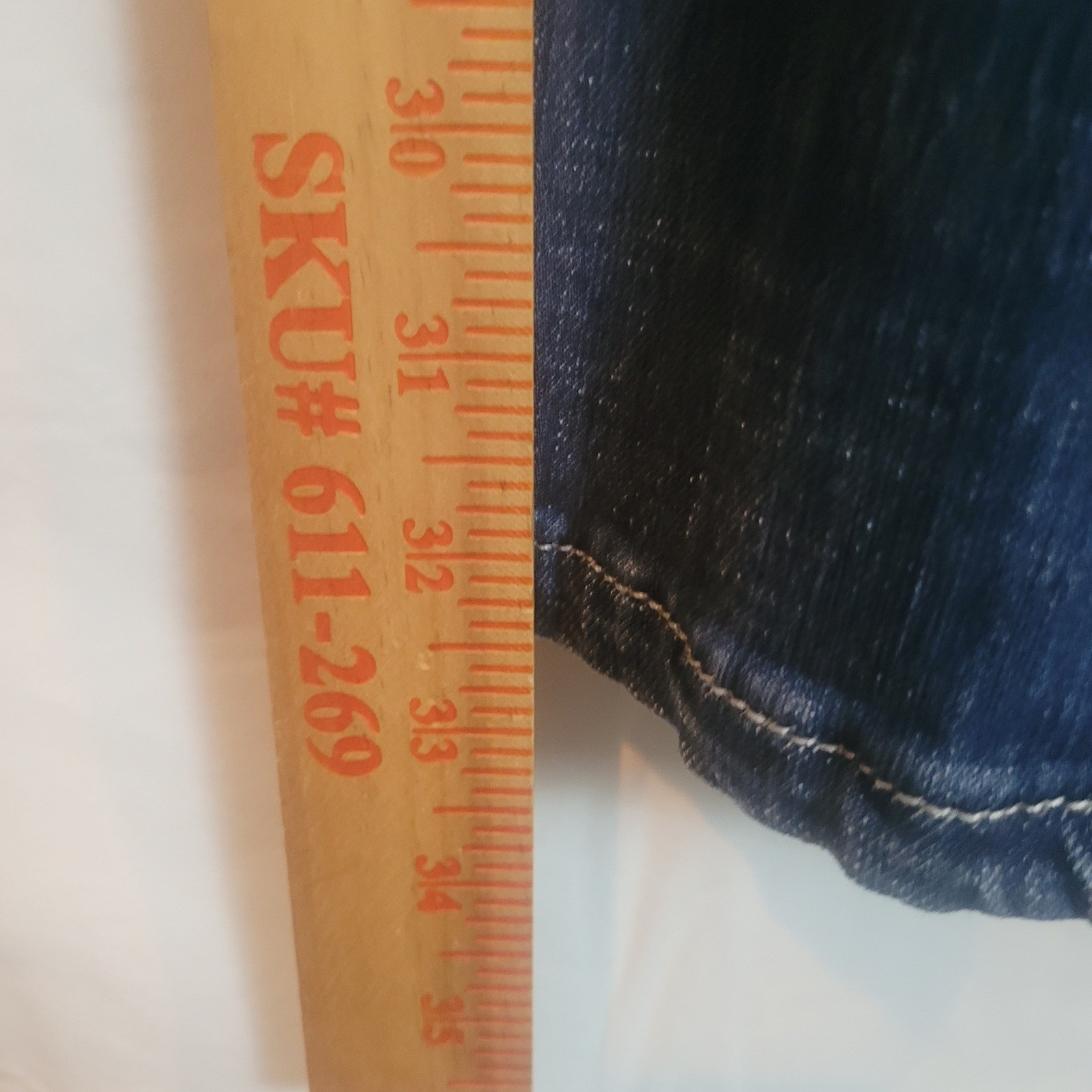 Wrangler Womens Dark Wash Bootcut Jeans Mid Rise Stretch Size 7×34 Western Boho