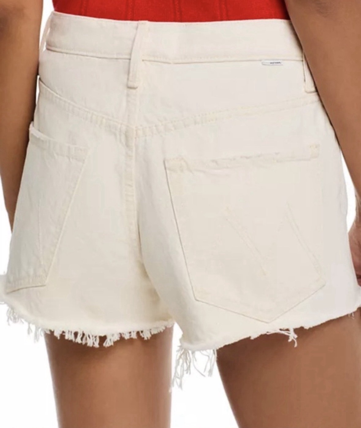NWT MOTHER Dodger Fray Cut-Off Shorts Natural Selection Cream-colored SZ 27