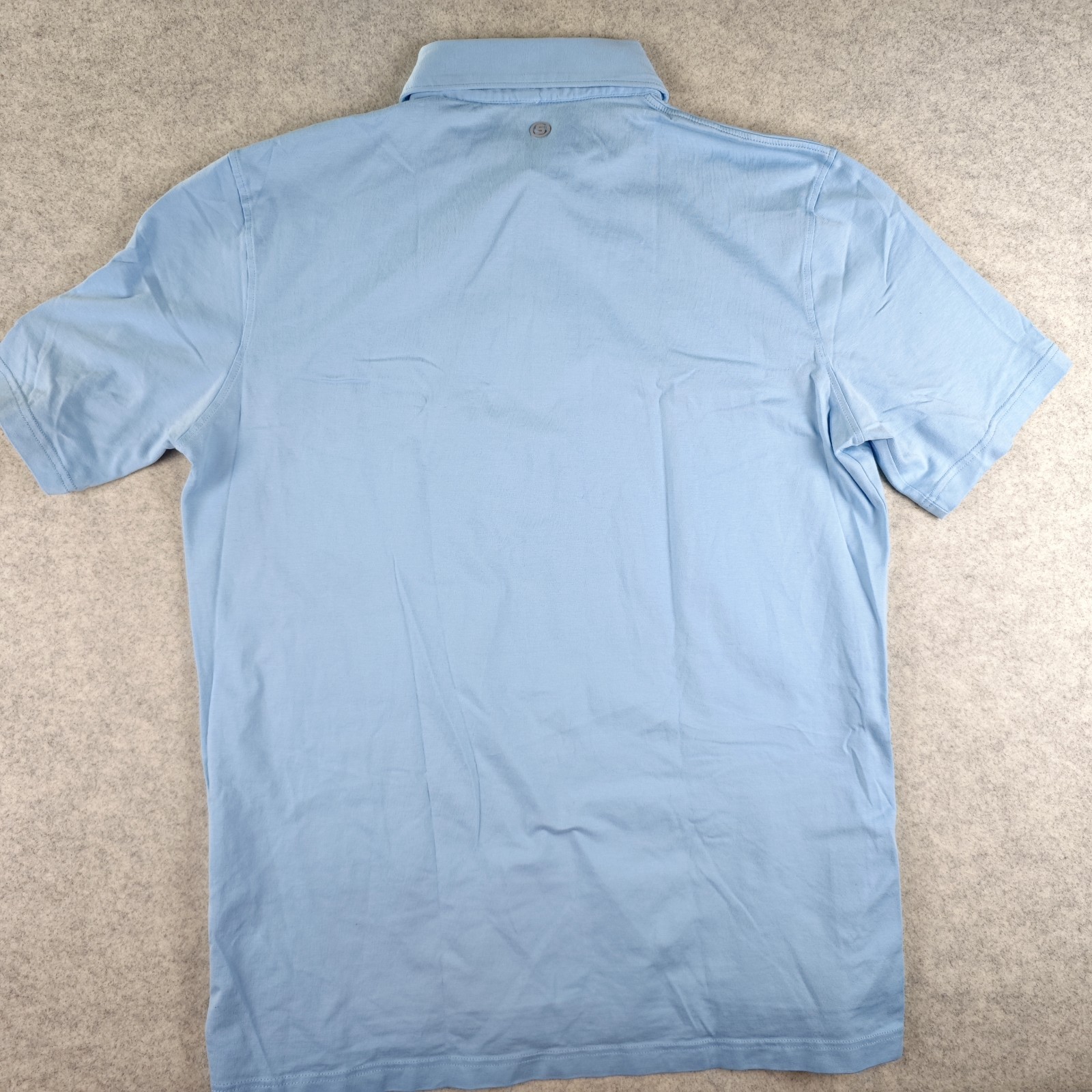 Stitch Polo Medium Blue Solid Cotton Stretch 2022 QM Cup Ireland Logo