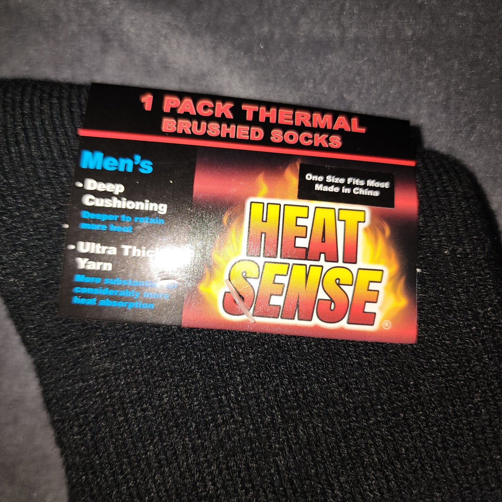 Heat Sense Men’s Thermal Brushed Socks One Size Fit Most Ultra Thick Yarn