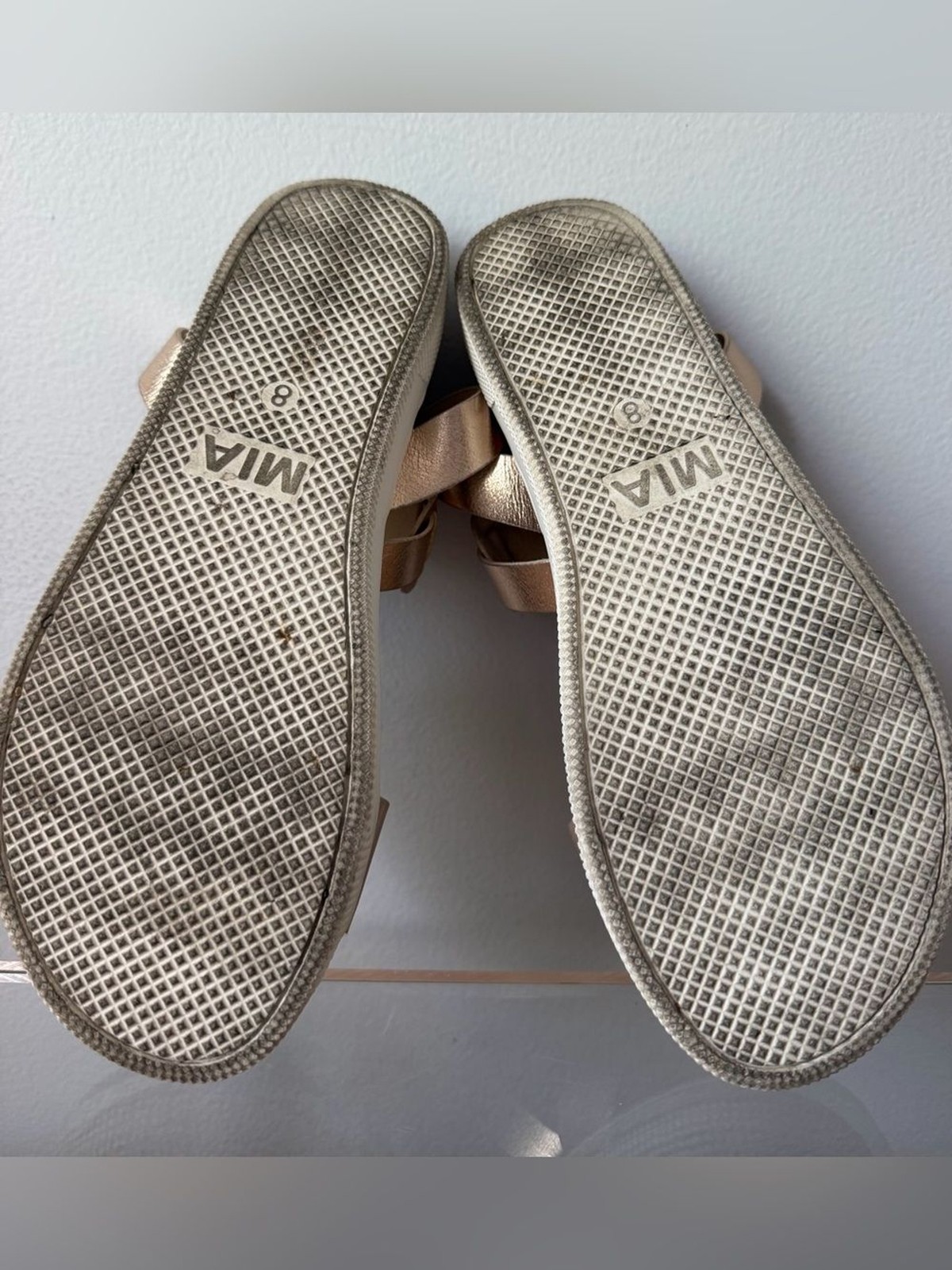 MIA Ellen Rose Gold Round Toe Ankle Strap Womens Sandals Size 8