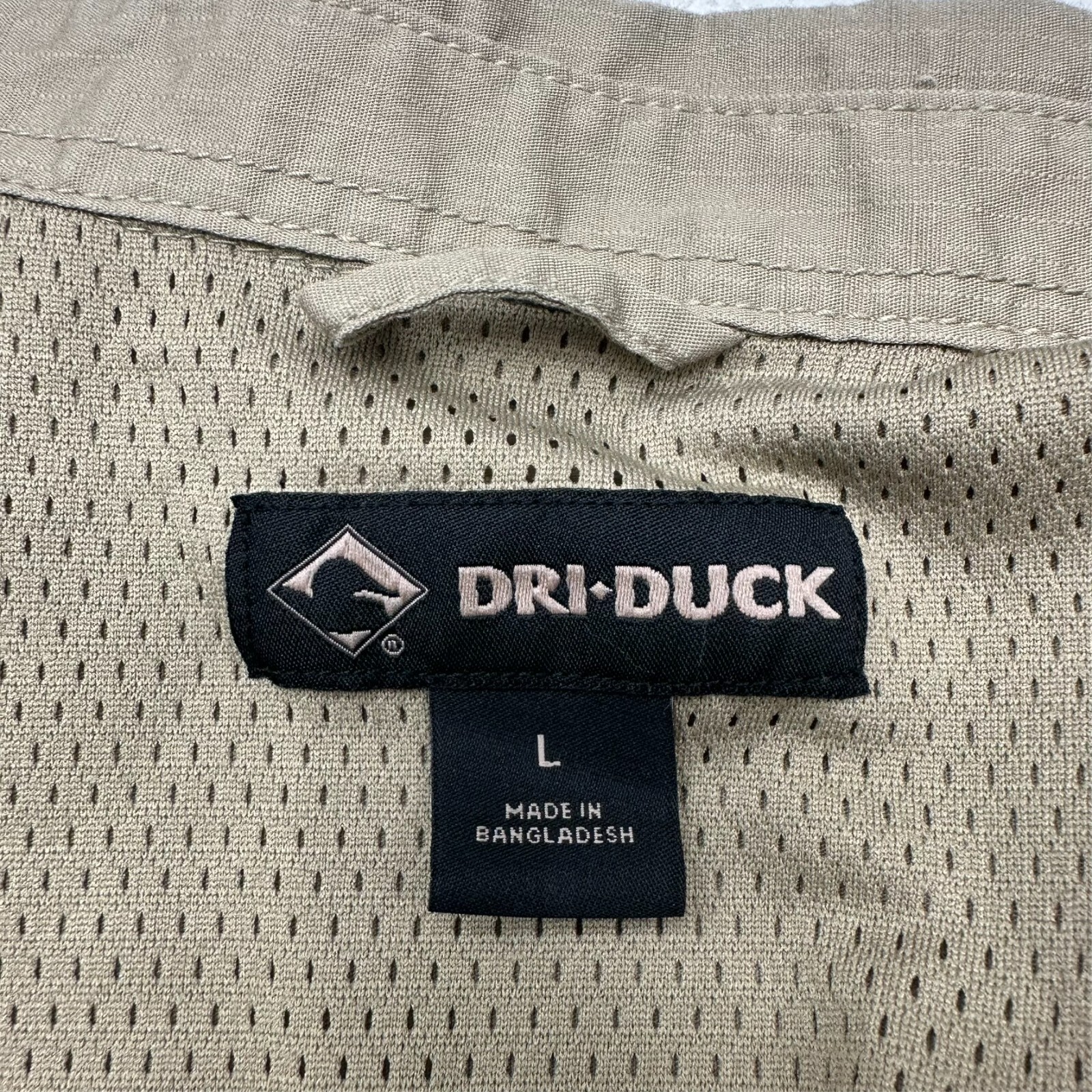 Dri Duck Brown Short Sleeve Craftsman Comfort Collared Shirt Mens Size Large