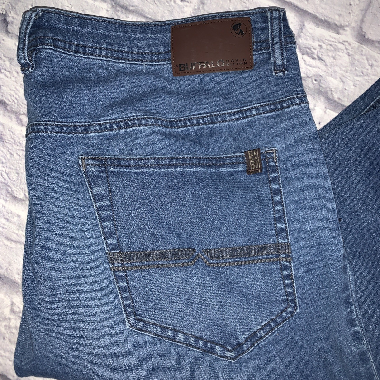 Buffalo David Bitton Jeans Mens 40×34 Axel Slim Stretch Blue Denim