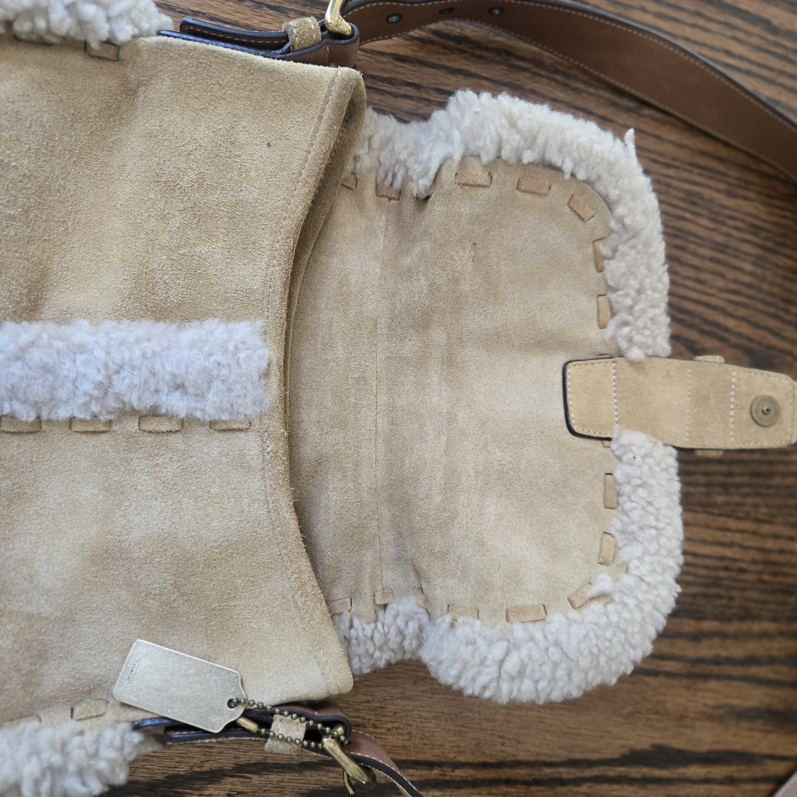 Vintage COACH Shearling Shoulder/crossbow Bag