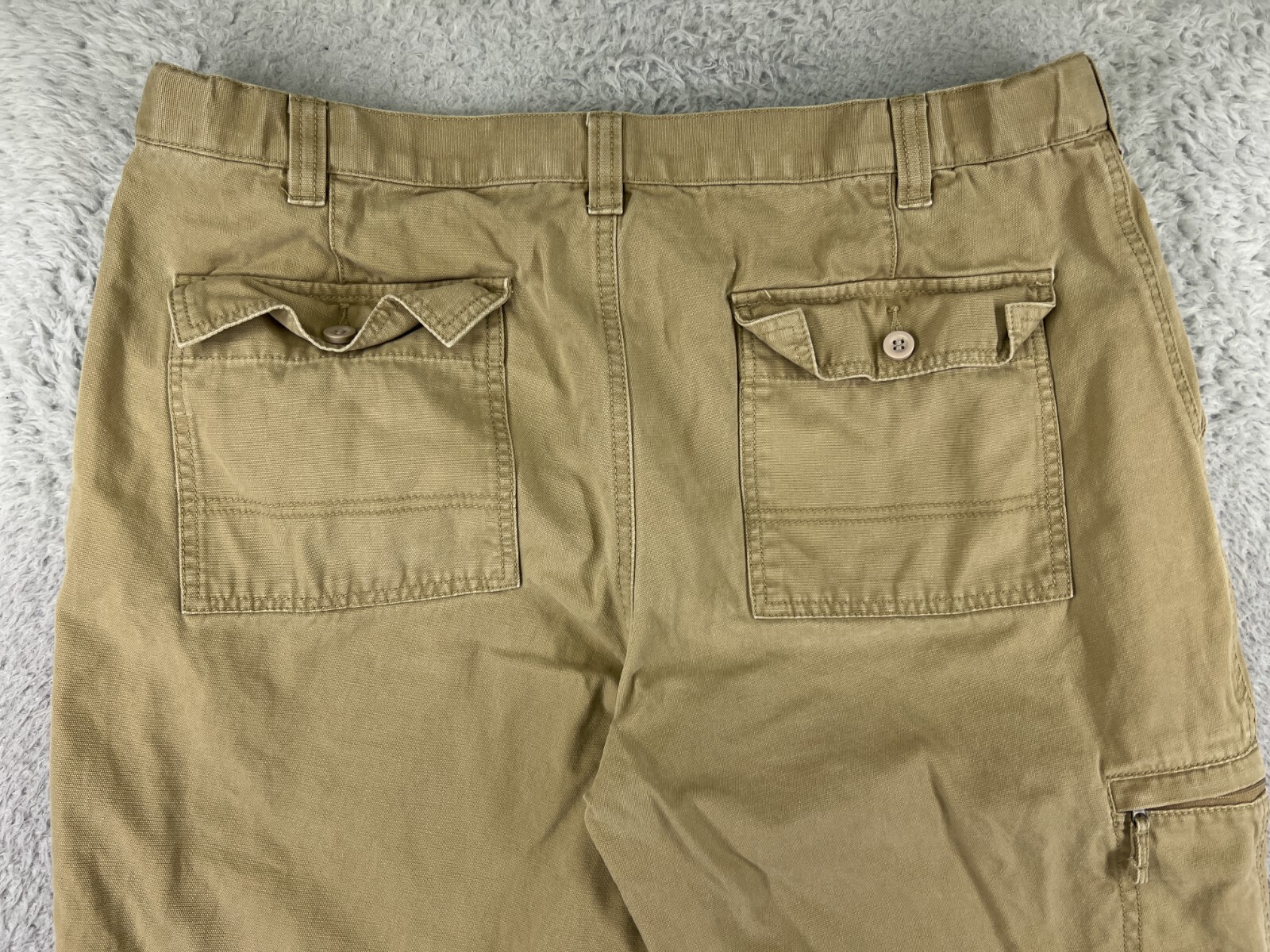 Dockers Pants Mens 38 Beige Cargo Pockets 100% Cotton DUCK Camping Outdoor