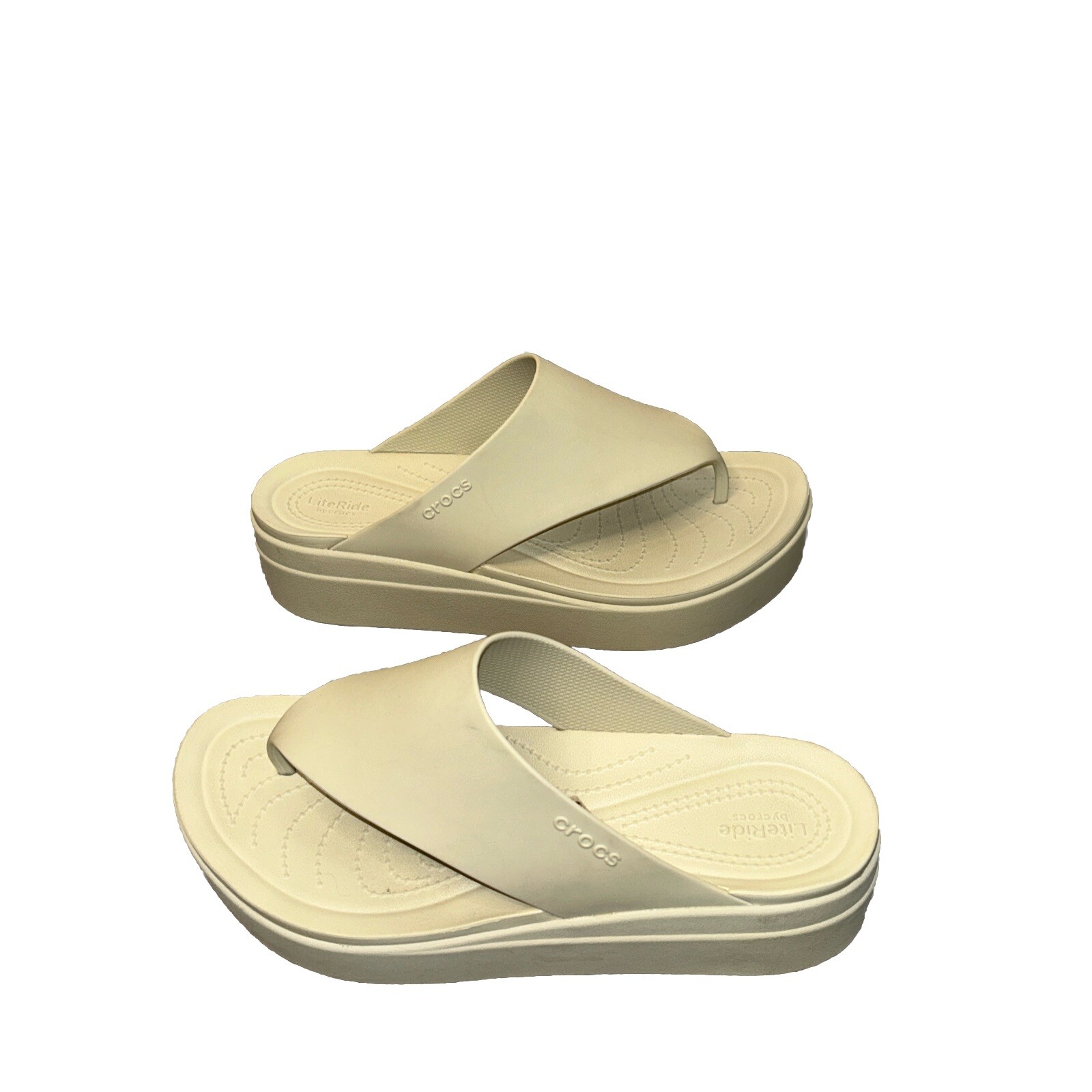 CROCS LITERIDE BROOKLYN FLIP Size 10 Sandals 1.7″ Wedge Heel