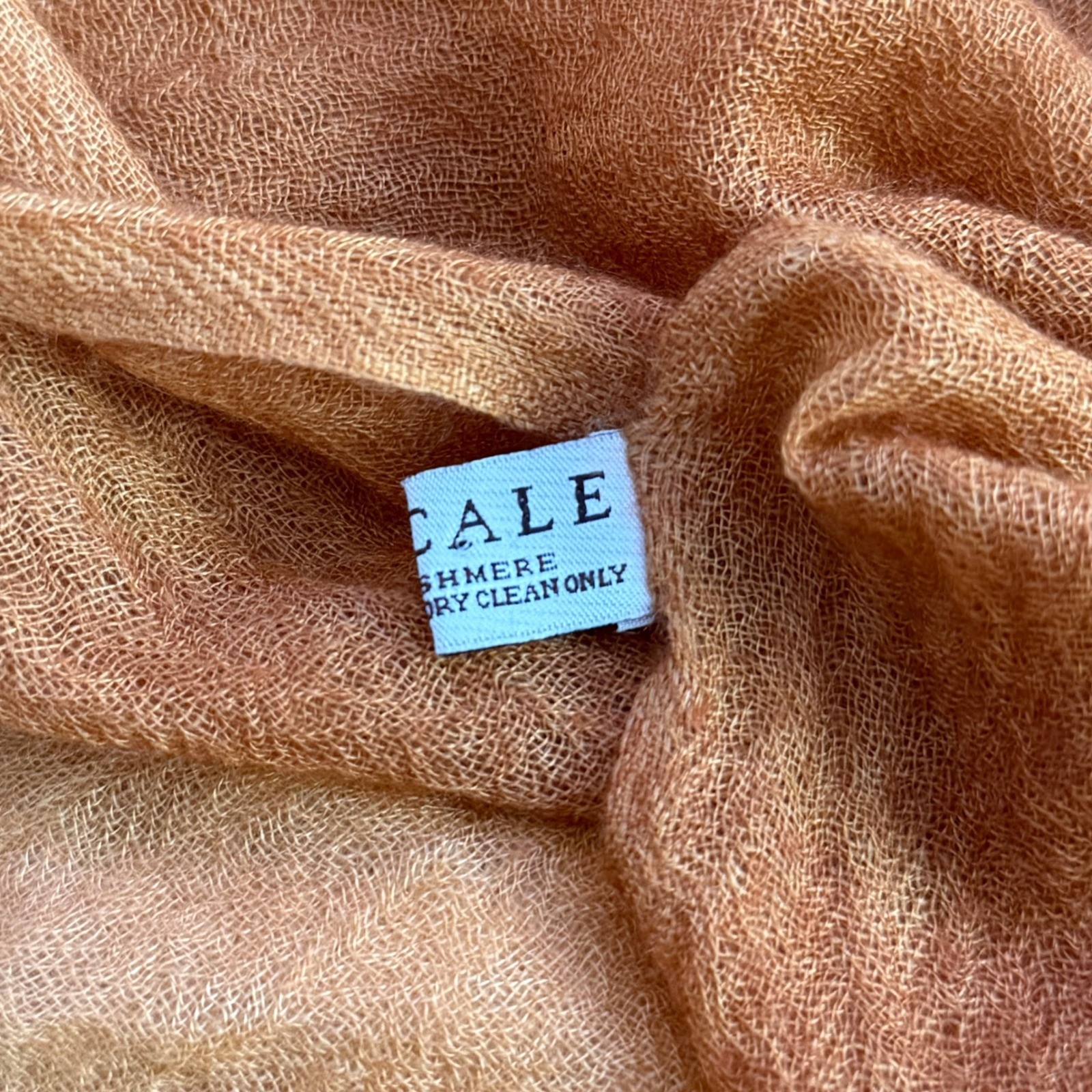 Amicale Pure Cashmere Ombre Scarf Wrap Dip Dye Fringed Edge Lightweight Soft
