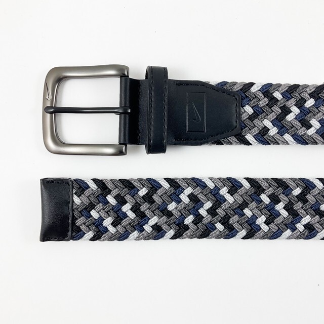 NIKE GOLF MEN’S MULTI-WEAVE STRETCH WOVEN BELT BLK/GRY/NVY SIZE: XL (44-46) 1428