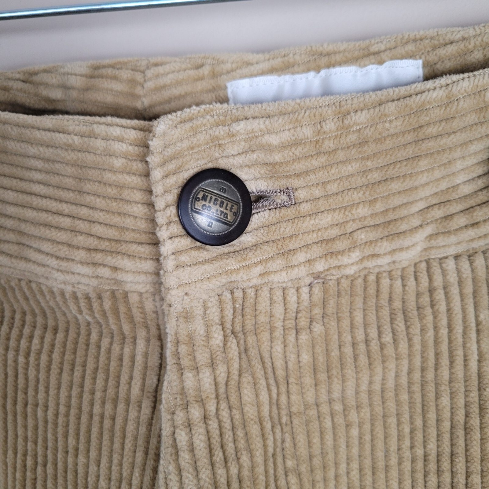 Matsuda Nicole Tokyo Size L Waist 39 Vintage 90s Chunky Corduroy Camel Pants