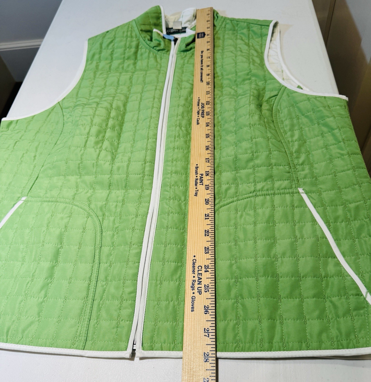 Coldwater Creek Reversible Quilted Vest Women Size 1X Green White