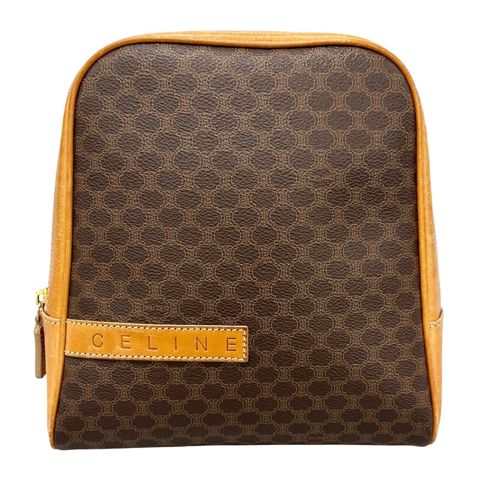 CELINE Macadam Backpack Â· Daypack leather/PVC brown vintage Women